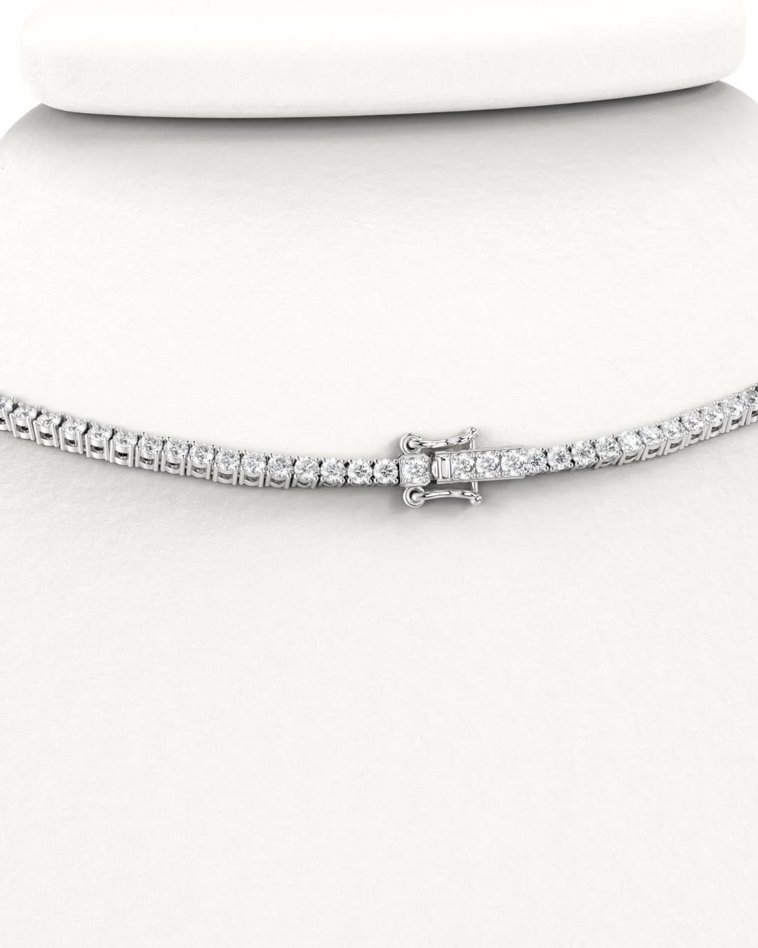 Round Brilliant Cut Tennis Necklace - Image 4