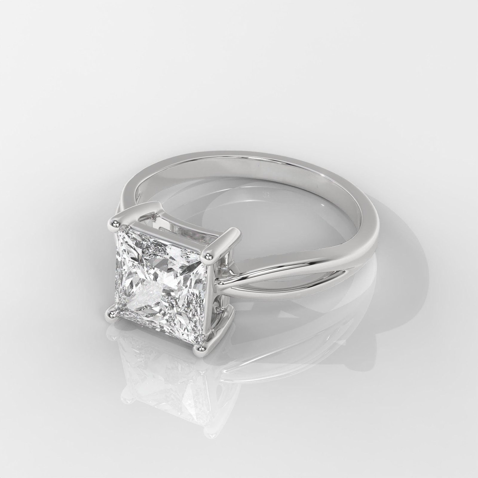 Princess Cut Engagement Ring with Infinity Band - Image 5