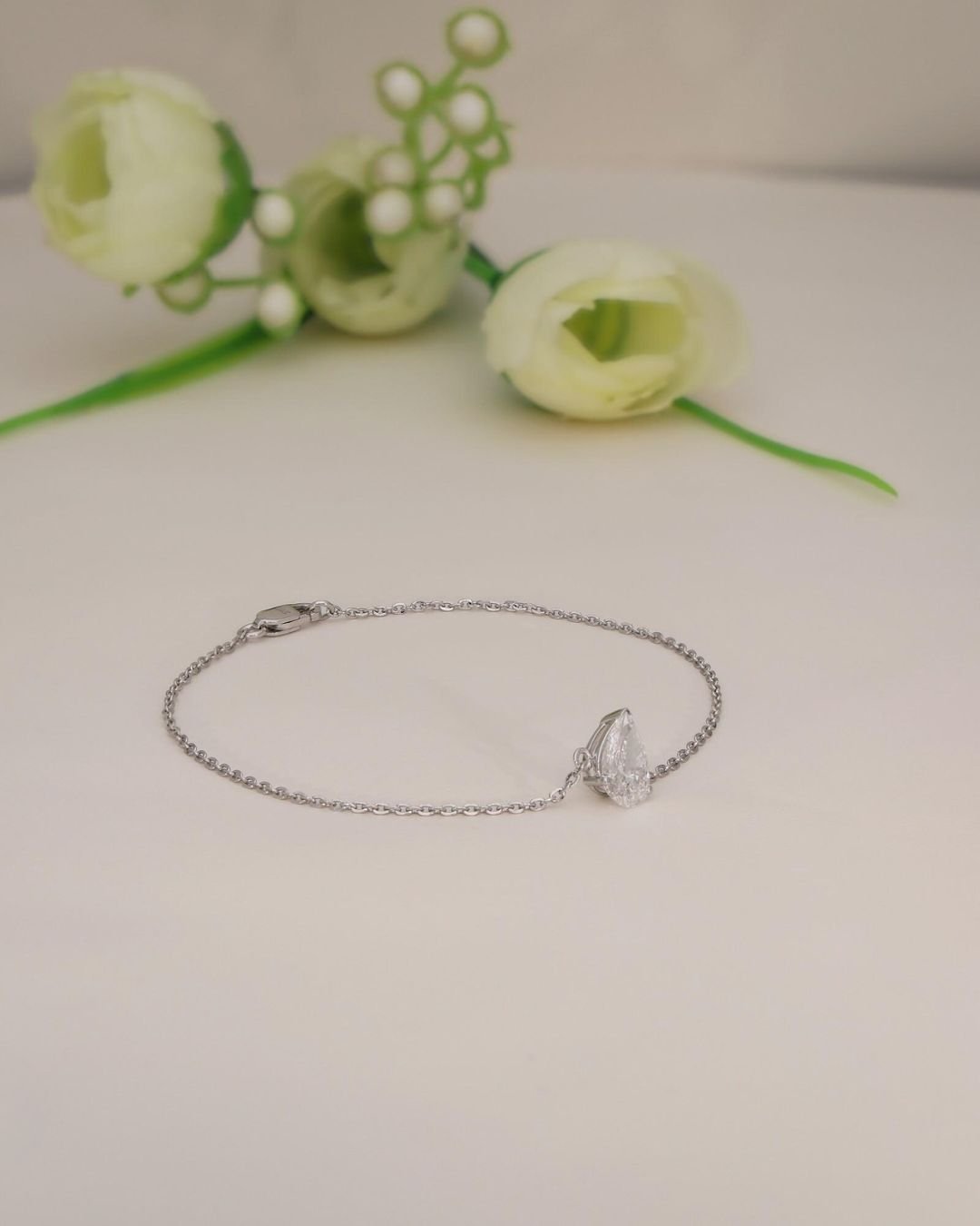 Pear Solitaire Bracelet - Image 3
