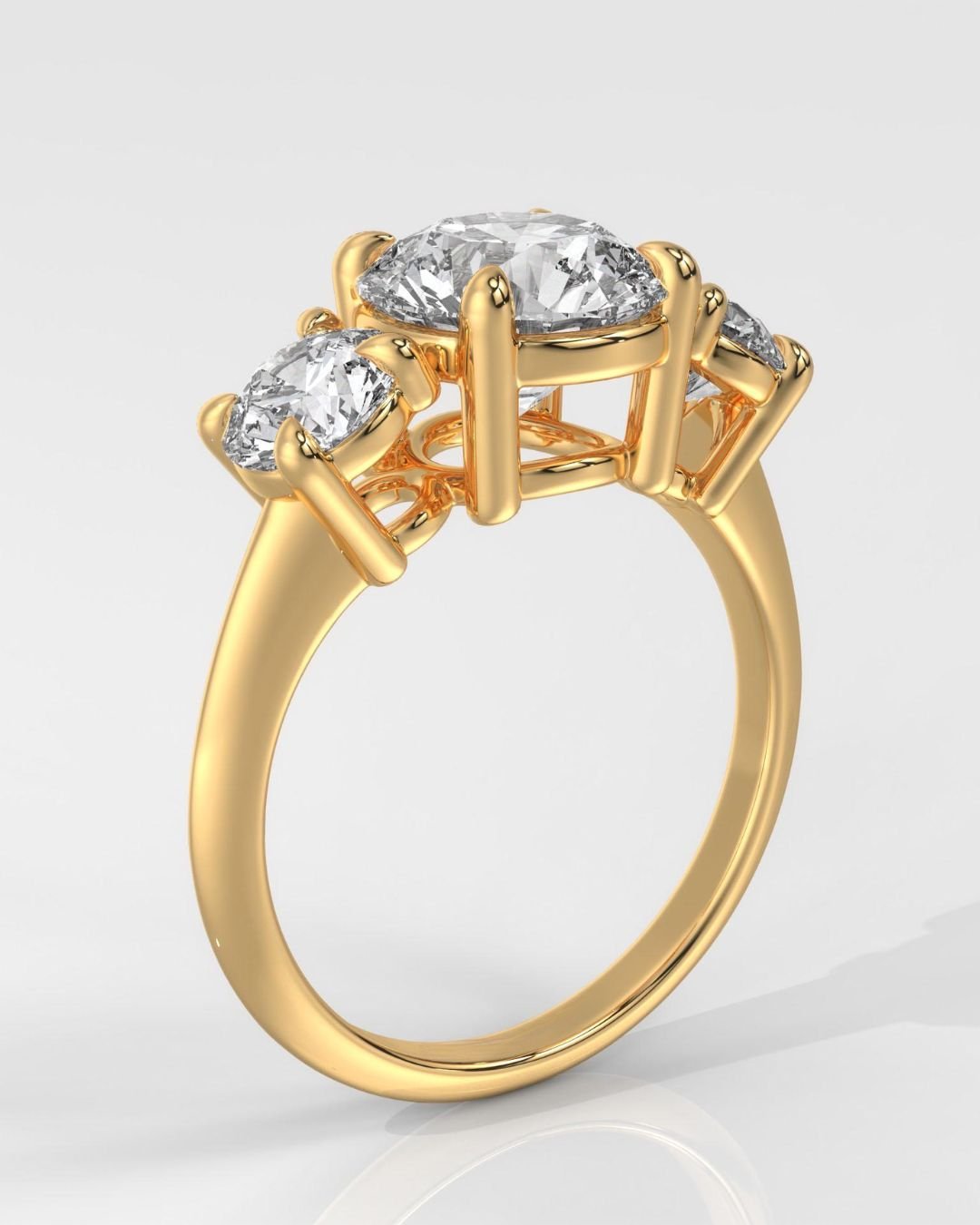 Cushion Cut Brilliant Three Stone Diamond Engagement Ring - Image 5