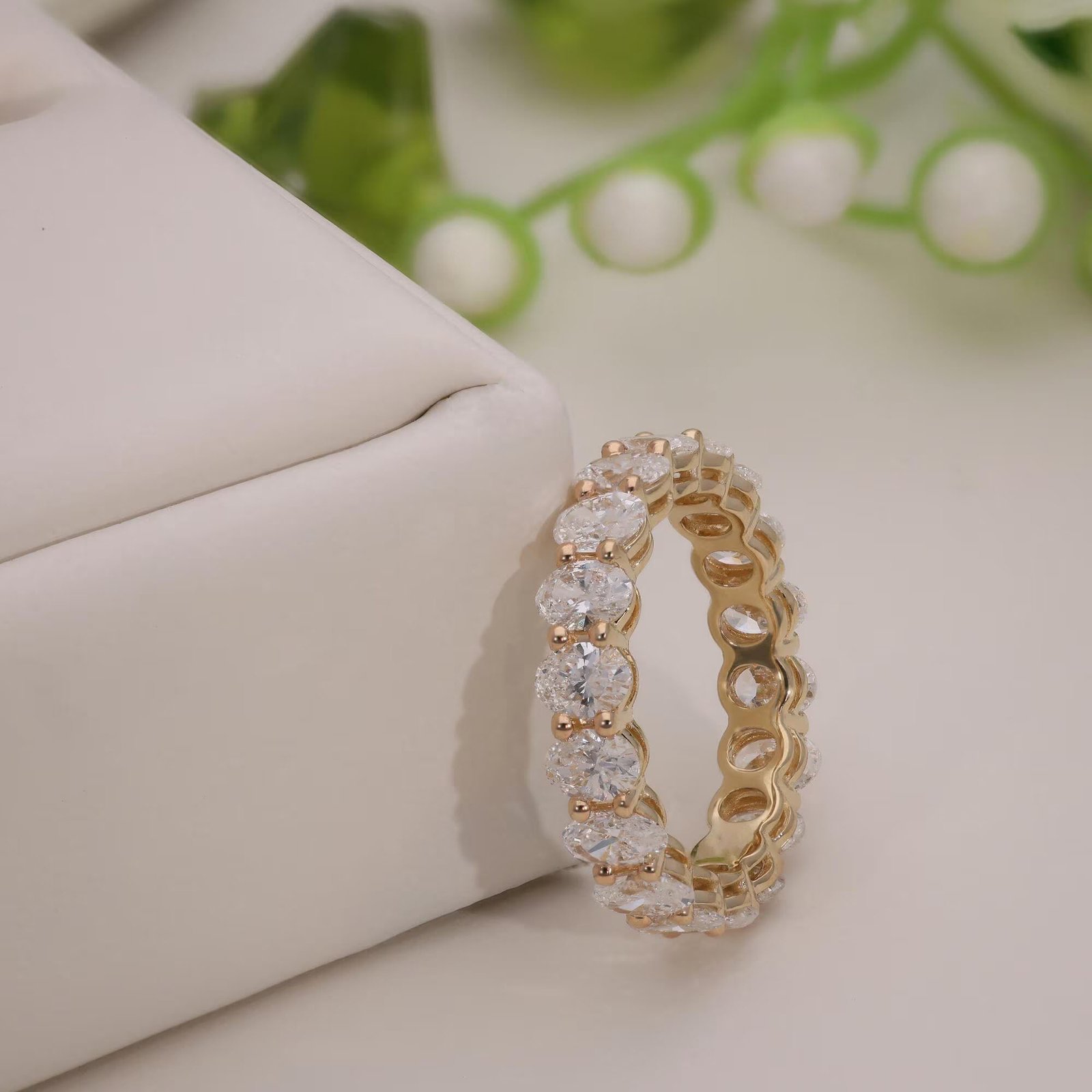 Yellow Gold Oval Shape Eternity Band - Image 4