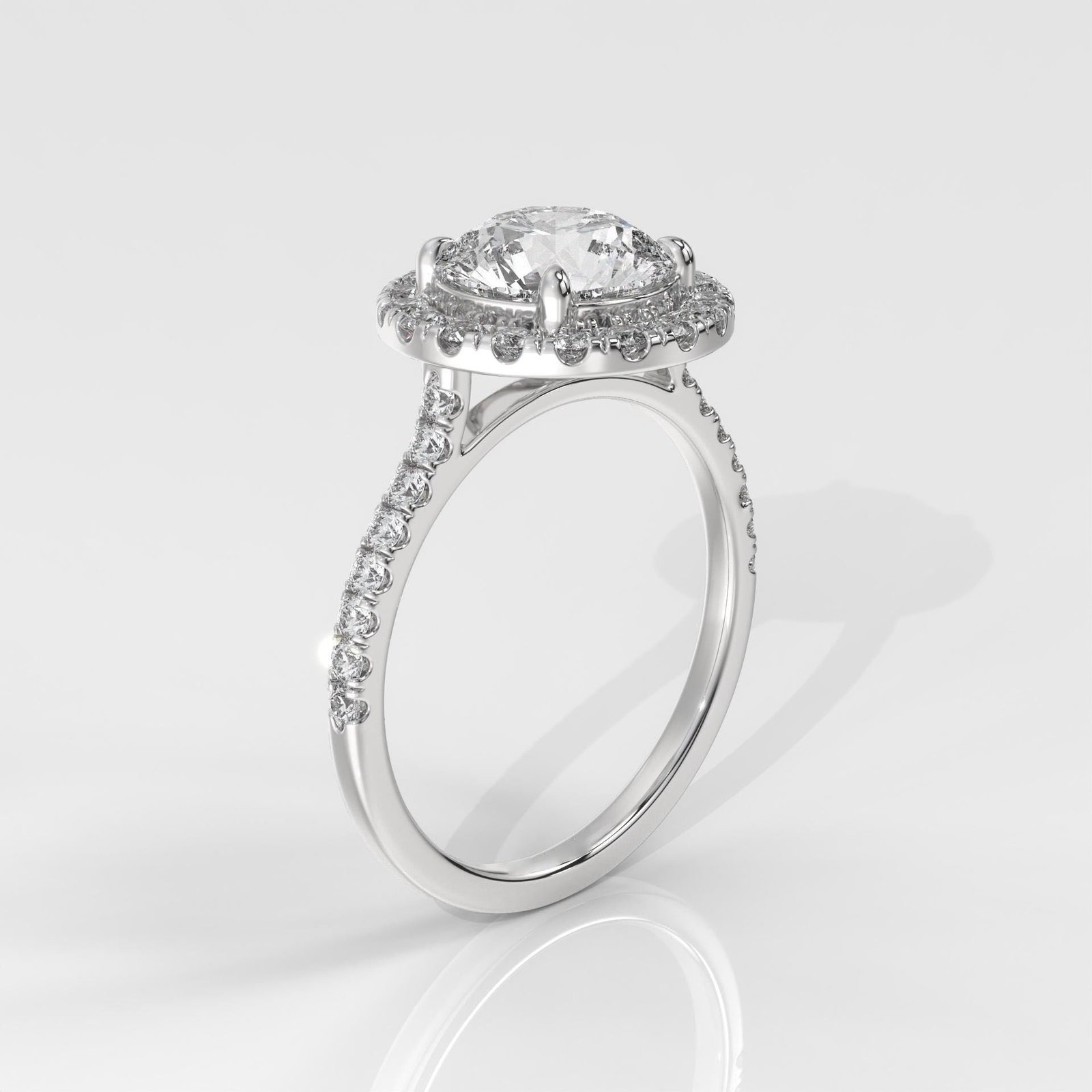 Round Halo IGI Certified Engagement Ring - Image 6