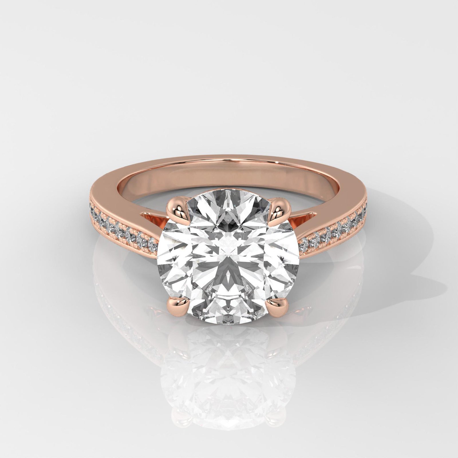 Round Brilliant Engagement Ring with Halo Setting - Image 7