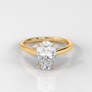 Oval Cut Hidden Halo Engagement Ring