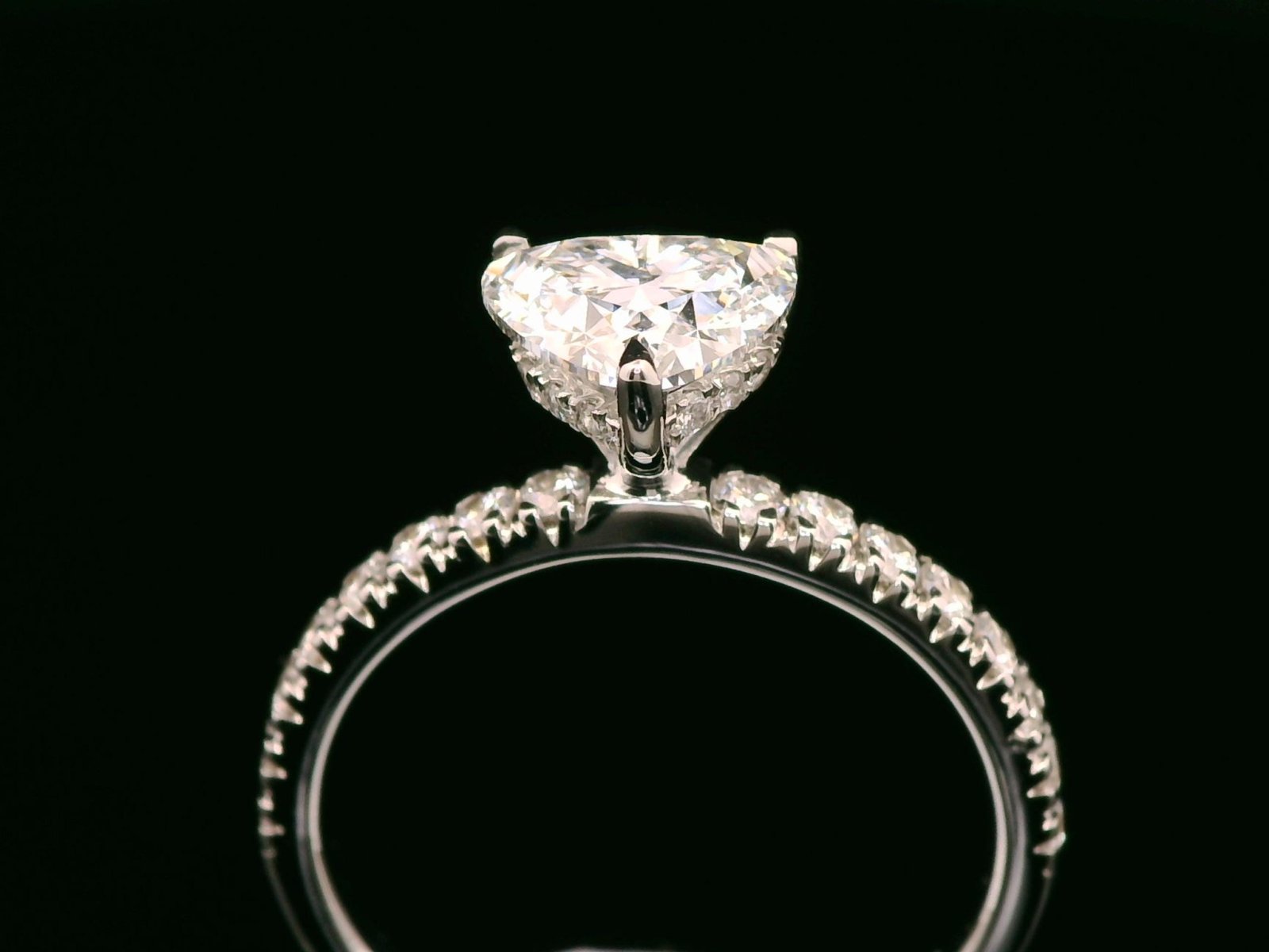 Heart-Shaped Diamond Hidden Halo Engagement Ring - Image 6