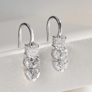 Mixed Shape Lab Grown Diamond Dangle Earrings