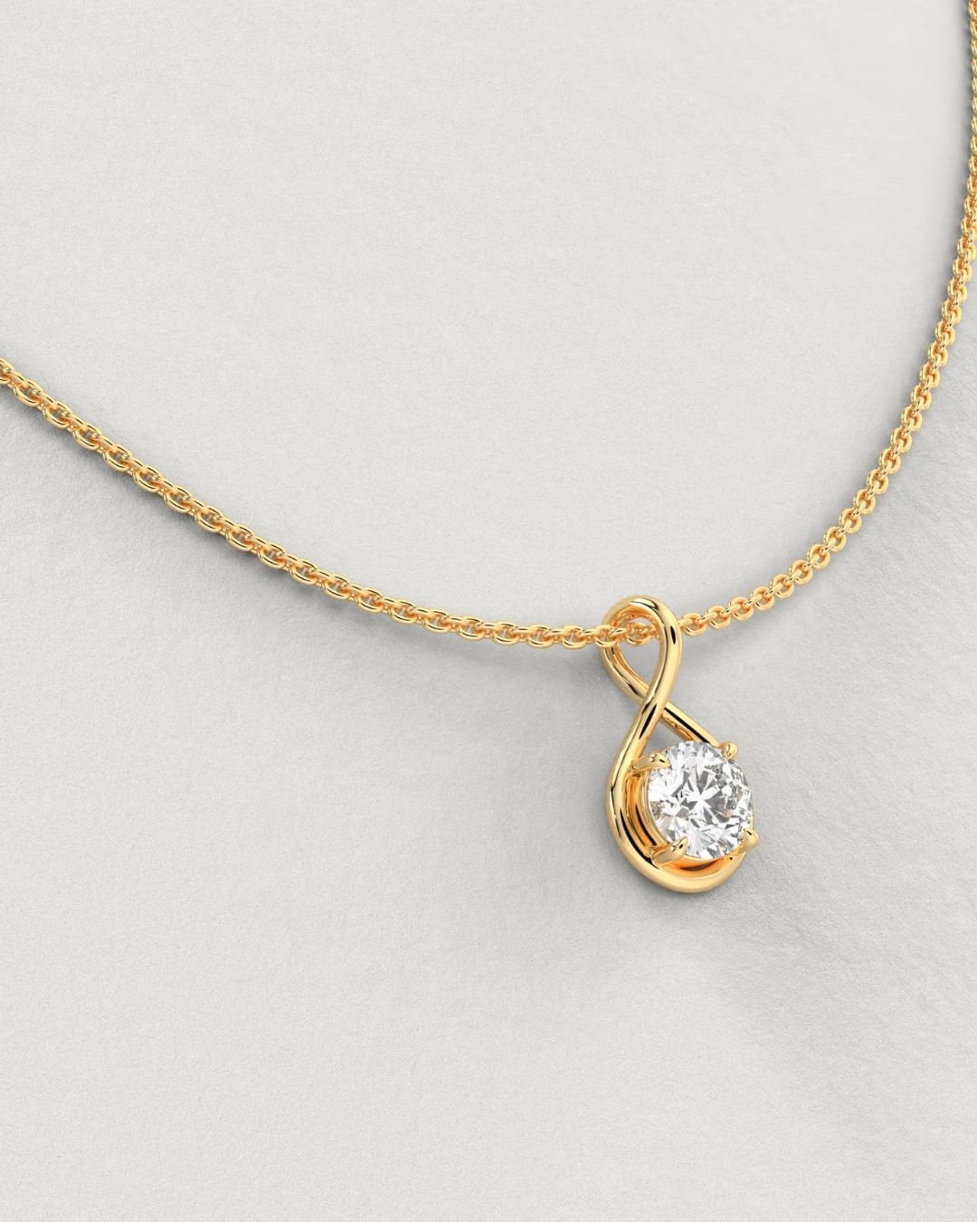 Twisted Round Lab Grown Diamond Solitaire Pendant - Image 2