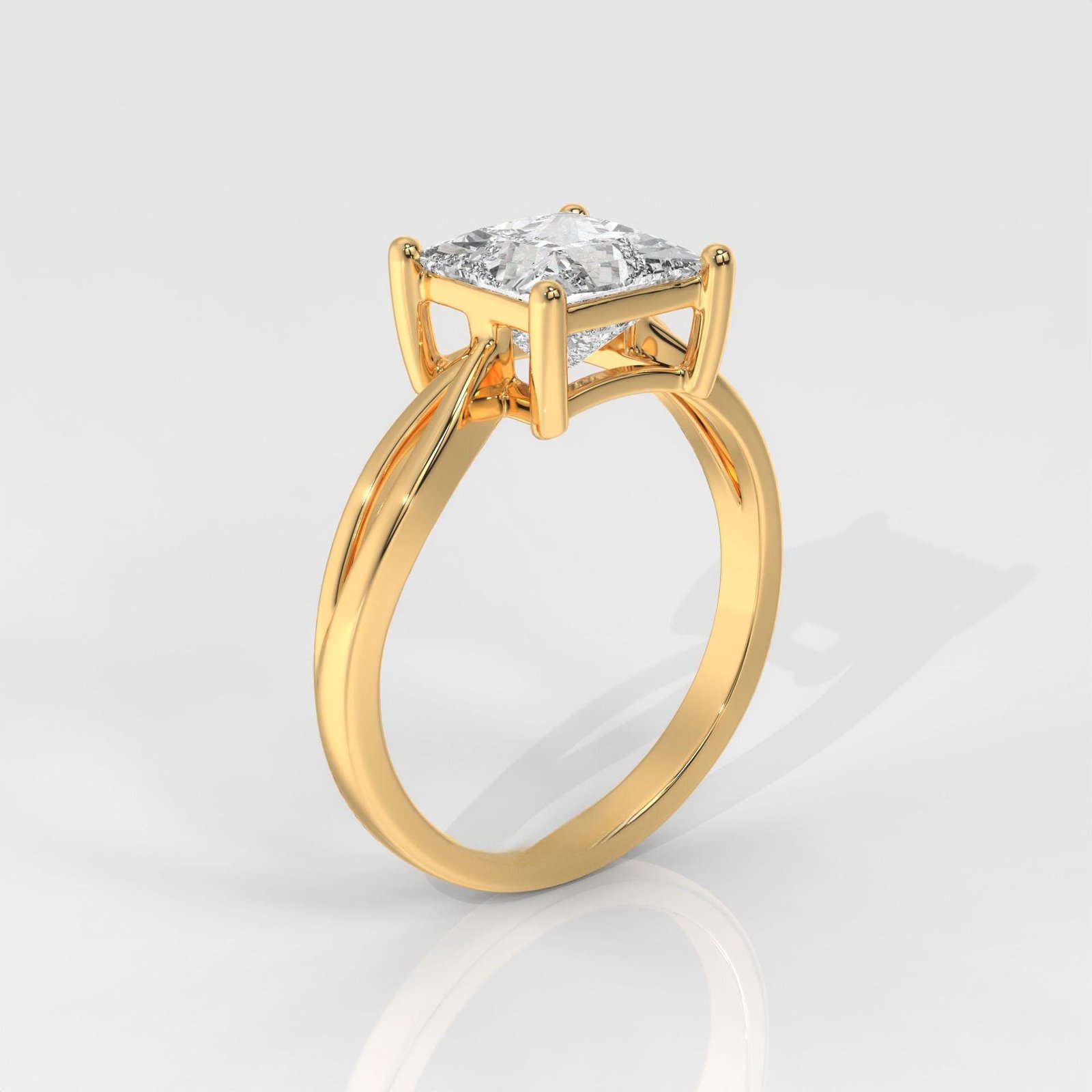 Princess Cut Engagement Ring with Infinity Band - Image 4