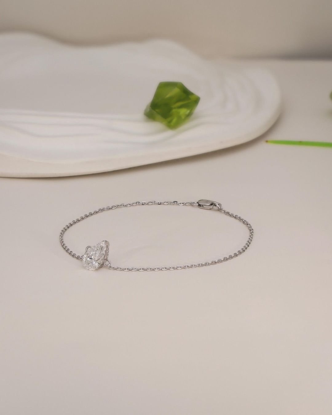 Pear Solitaire Bracelet - Image 2