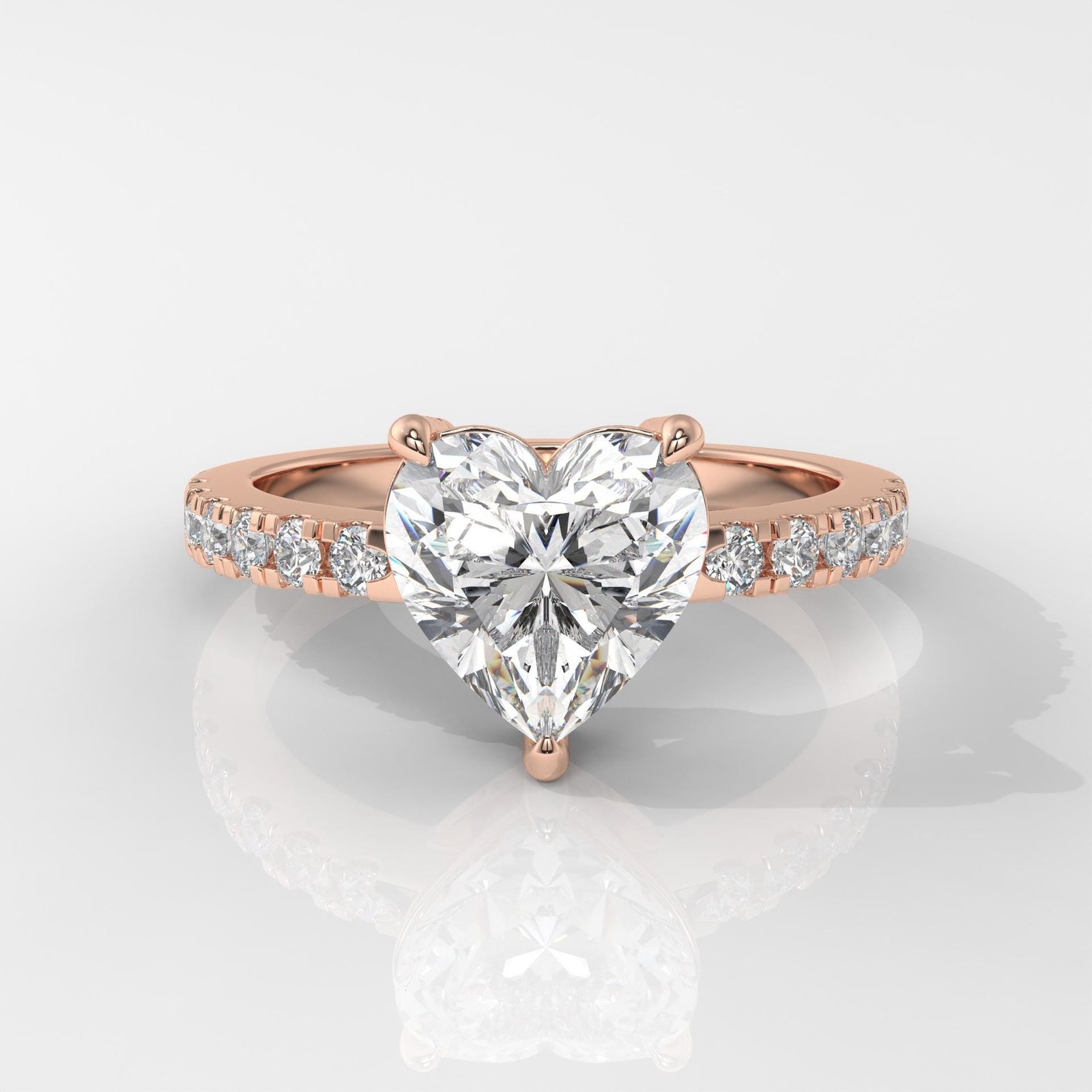 Heart Brilliant Cut Engagement Ring - Image 8