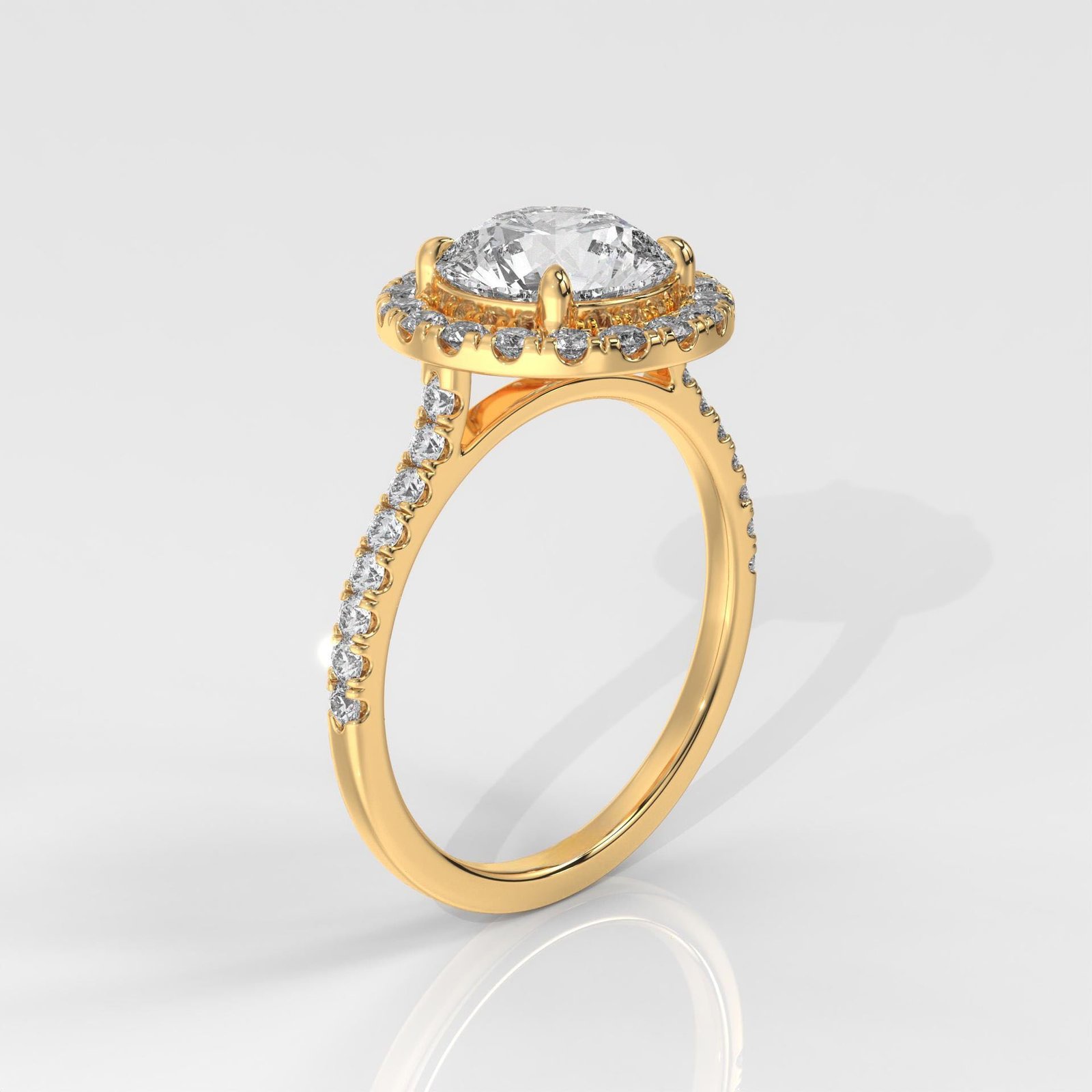 Round Halo IGI Certified Engagement Ring - Image 3