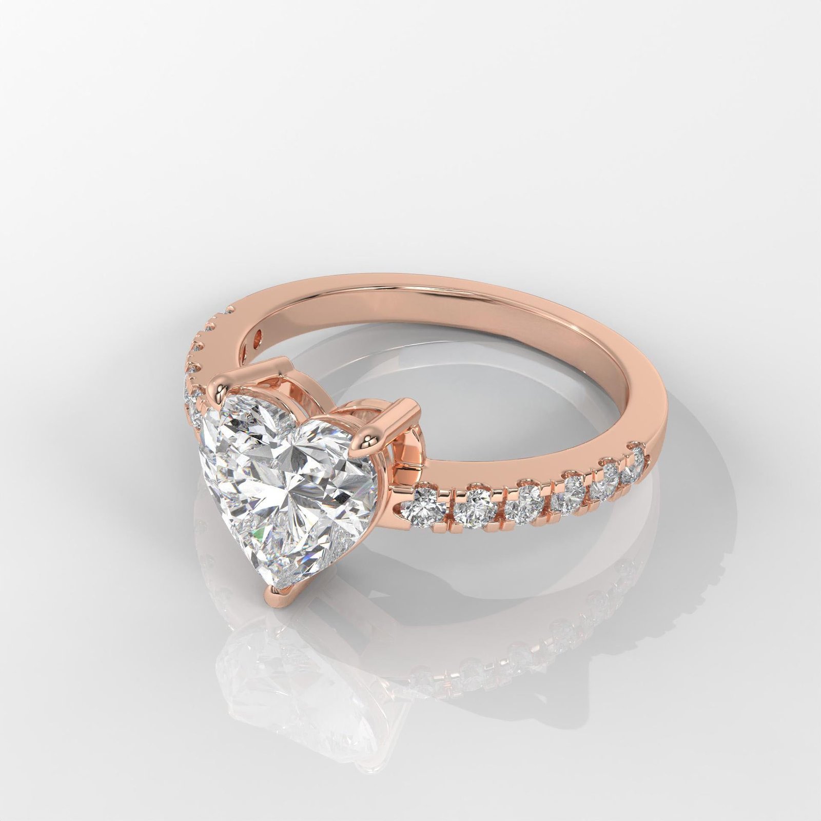 Heart Brilliant Cut Engagement Ring - Image 9