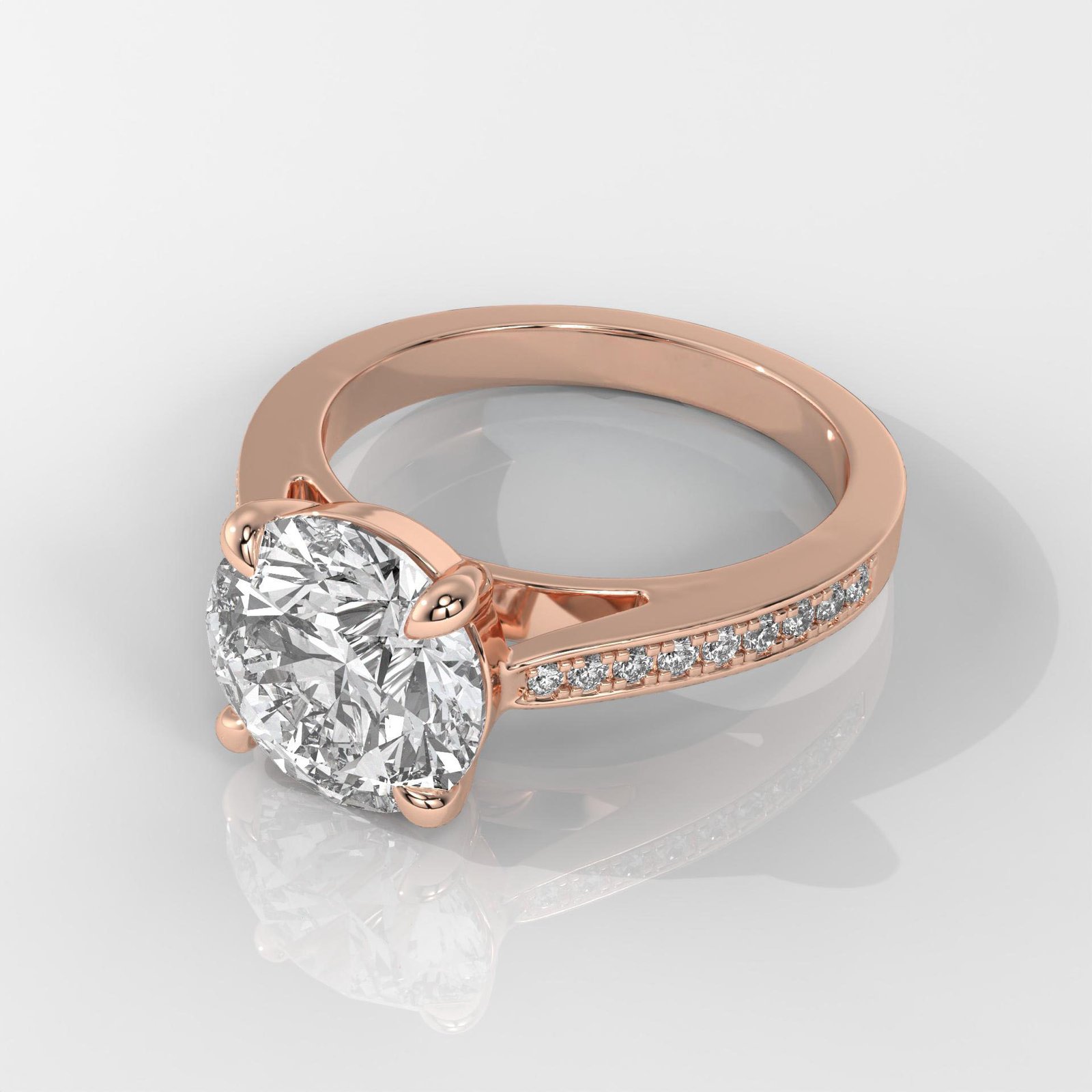 Round Brilliant Engagement Ring with Halo Setting - Image 8