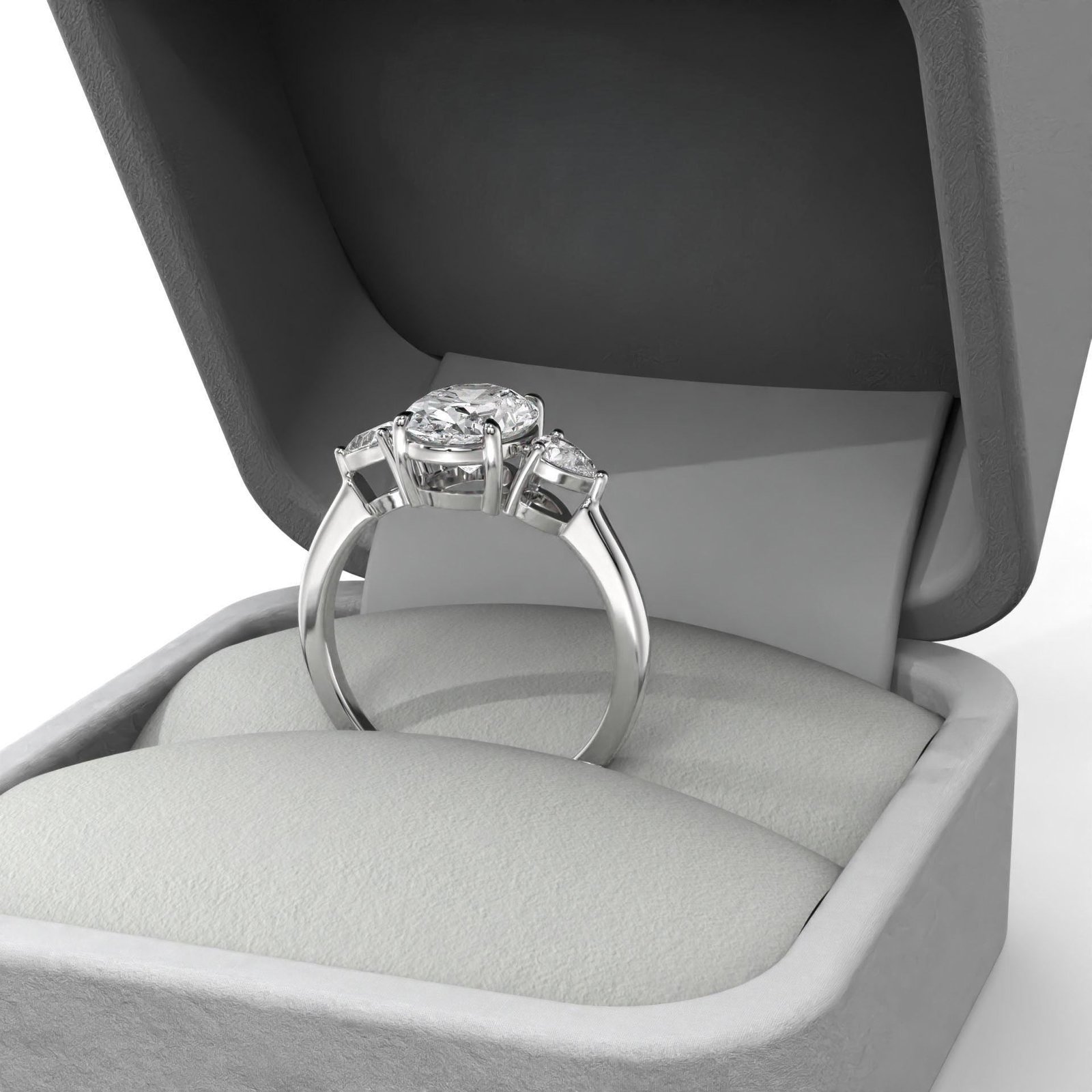Oval And Pear Cut Engagement Ring - Image 6