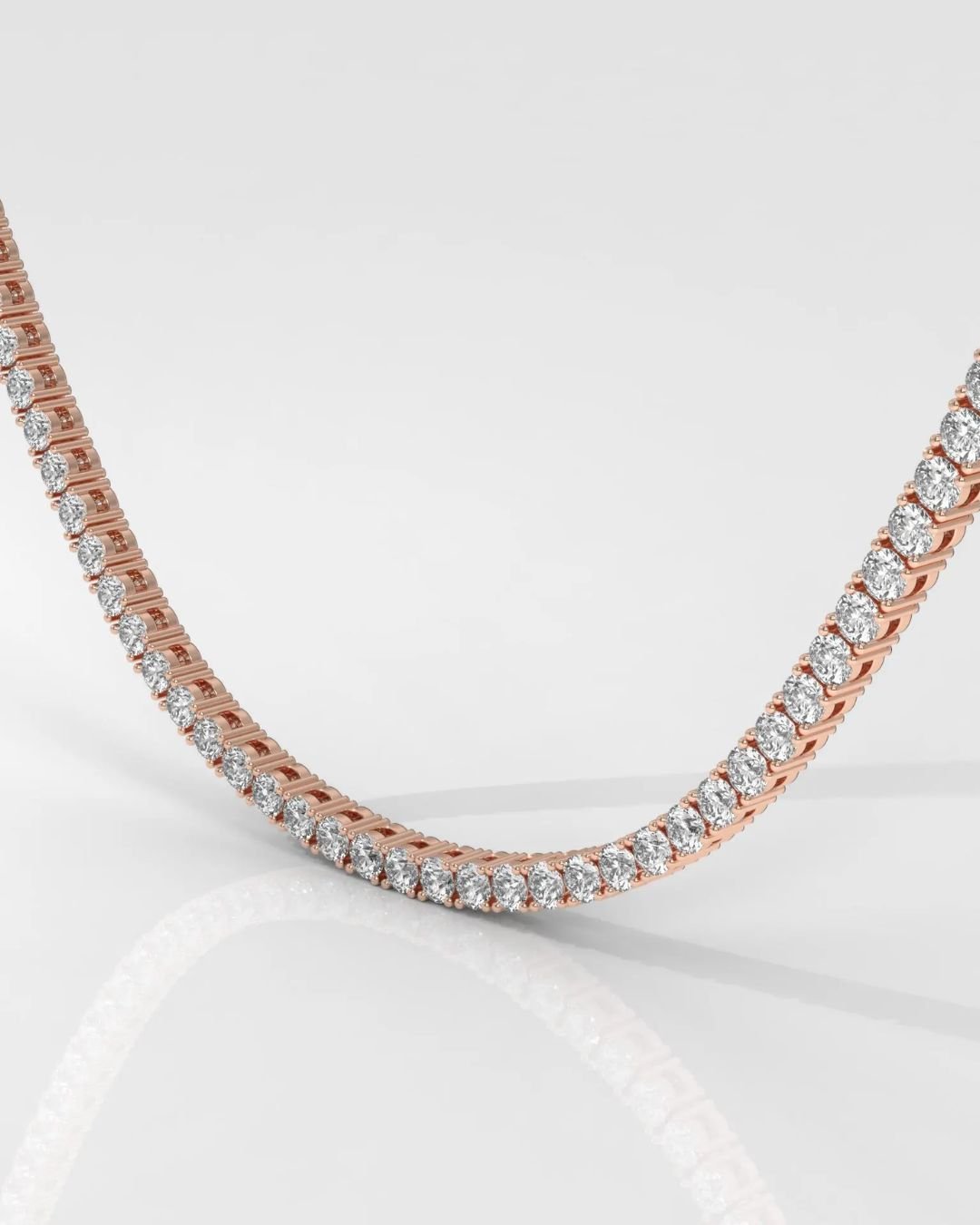 Round Brilliant Cut Tennis Necklace - Image 7