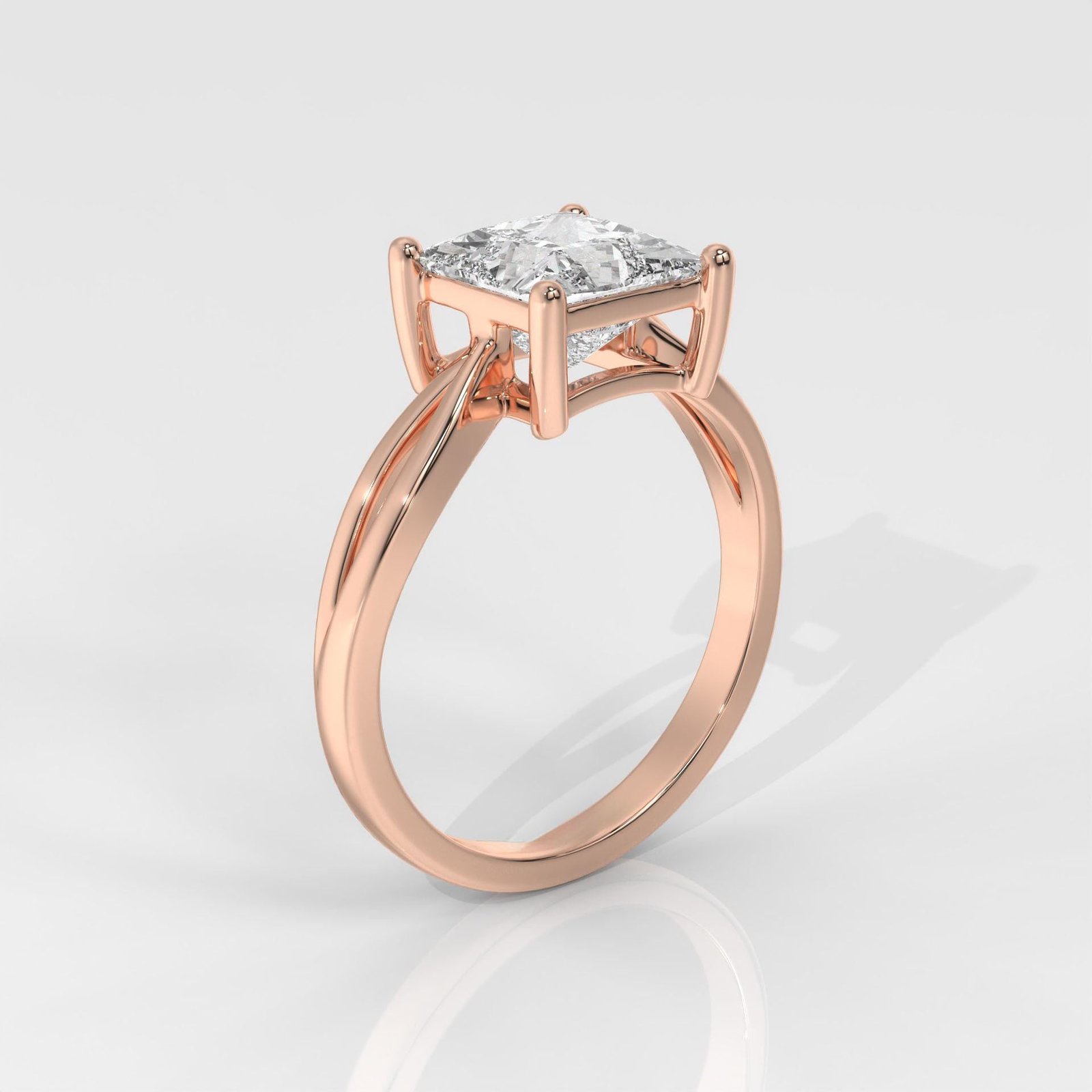 Princess Cut Engagement Ring with Infinity Band - Image 3