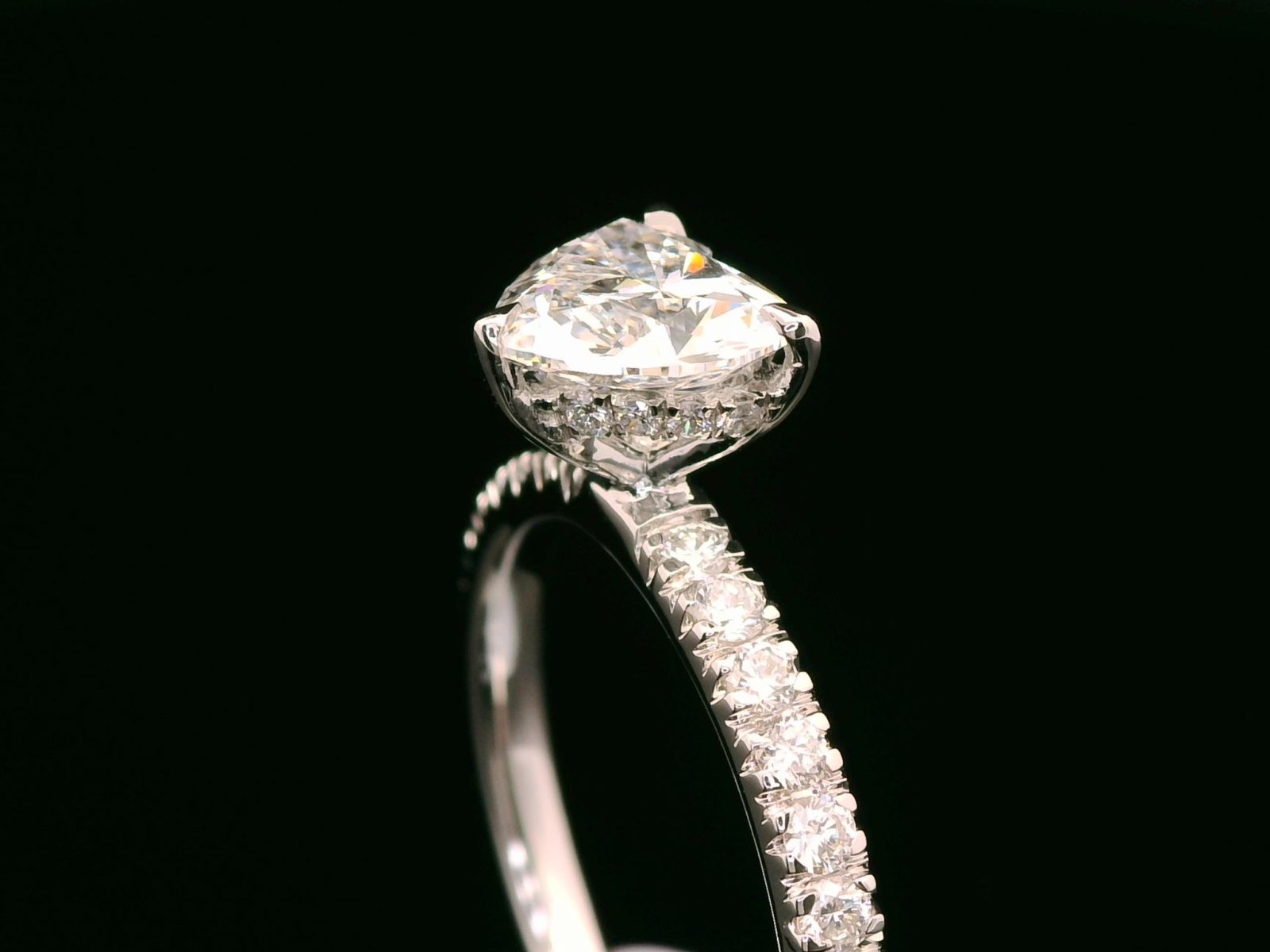 Heart-Shaped Diamond Hidden Halo Engagement Ring - Image 5