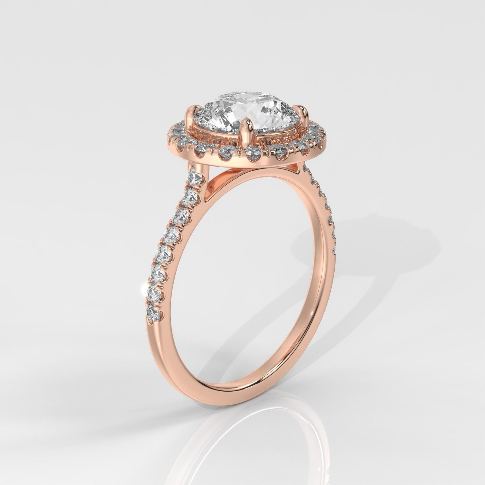 Round Halo IGI Certified Engagement Ring - Image 9