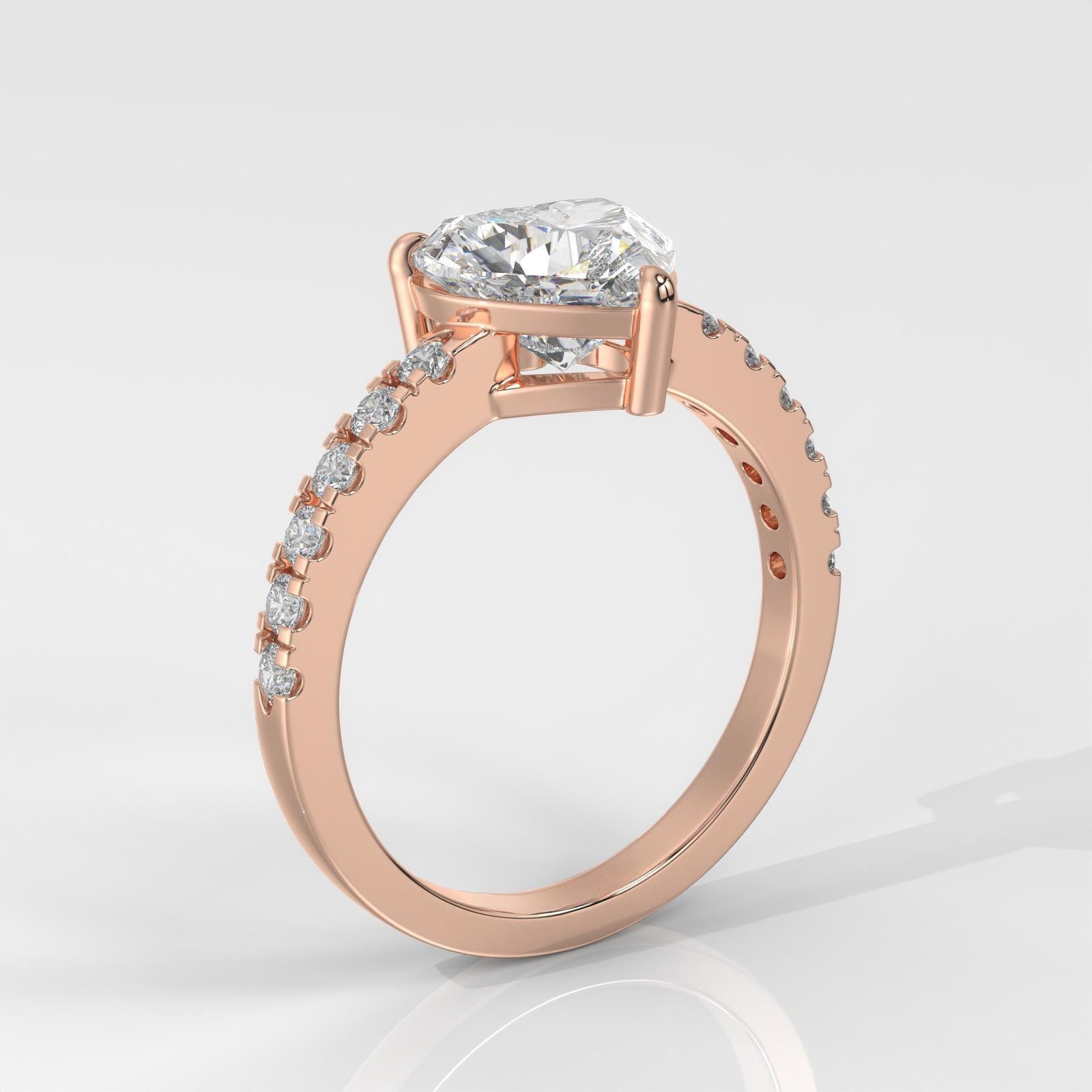 Heart Brilliant Cut Engagement Ring - Image 10