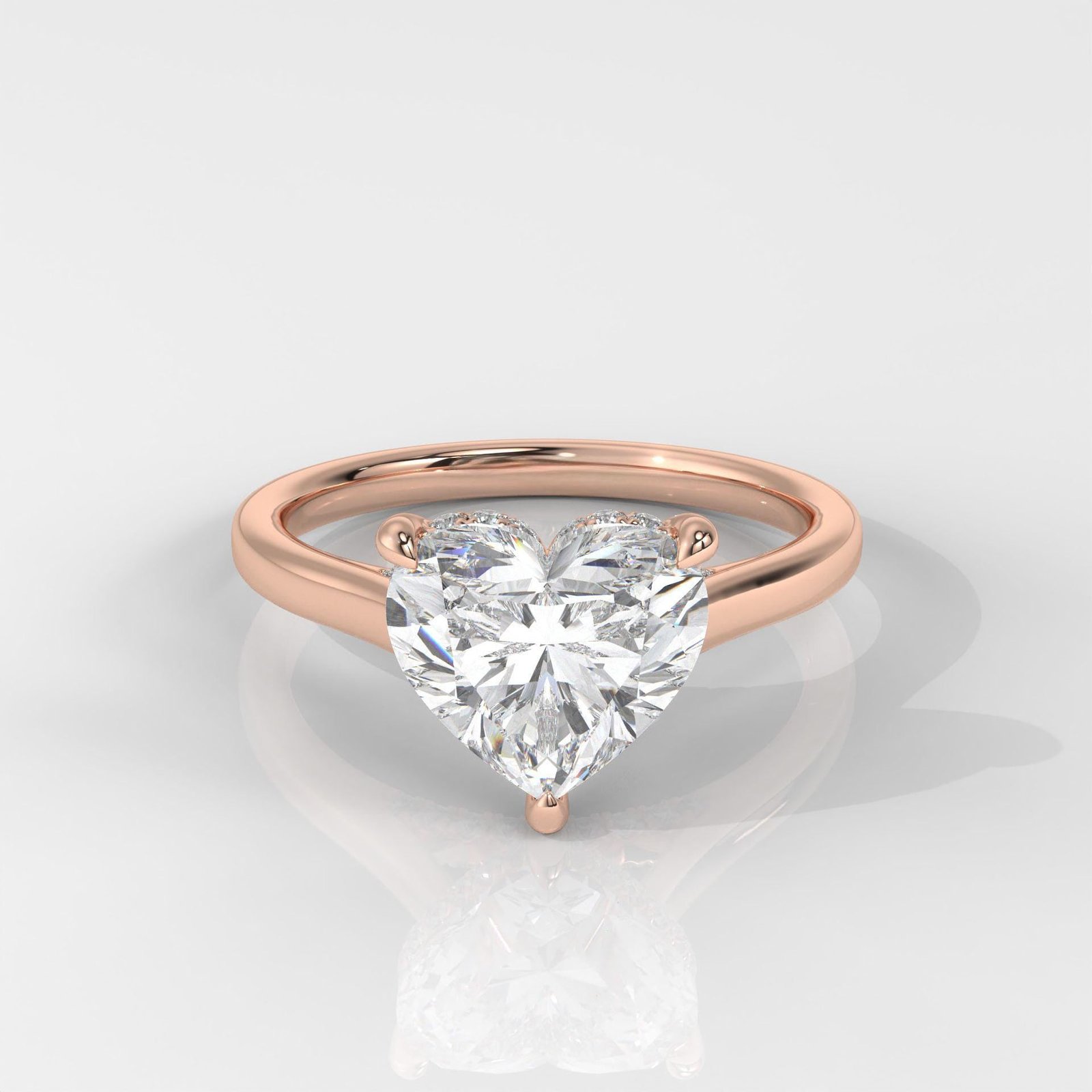Heart Cut Hidden Halo Enagement Ring - Image 7
