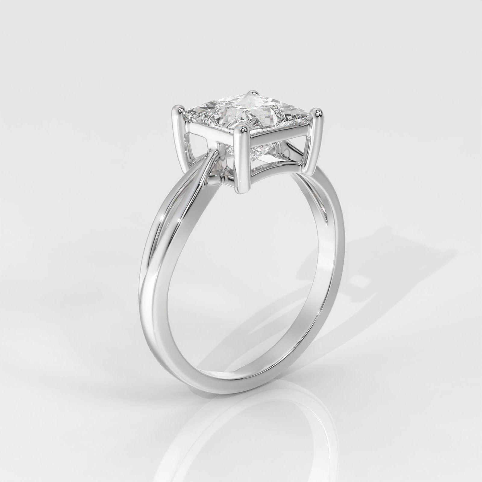 Princess Cut Engagement Ring with Infinity Band - Image 2