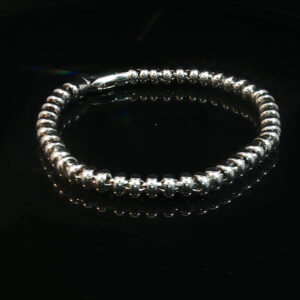 18K White Gold Bead Bracelet