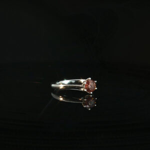 Round Cut Color Solitaire Engagement Ring with 0.64CT Diamond