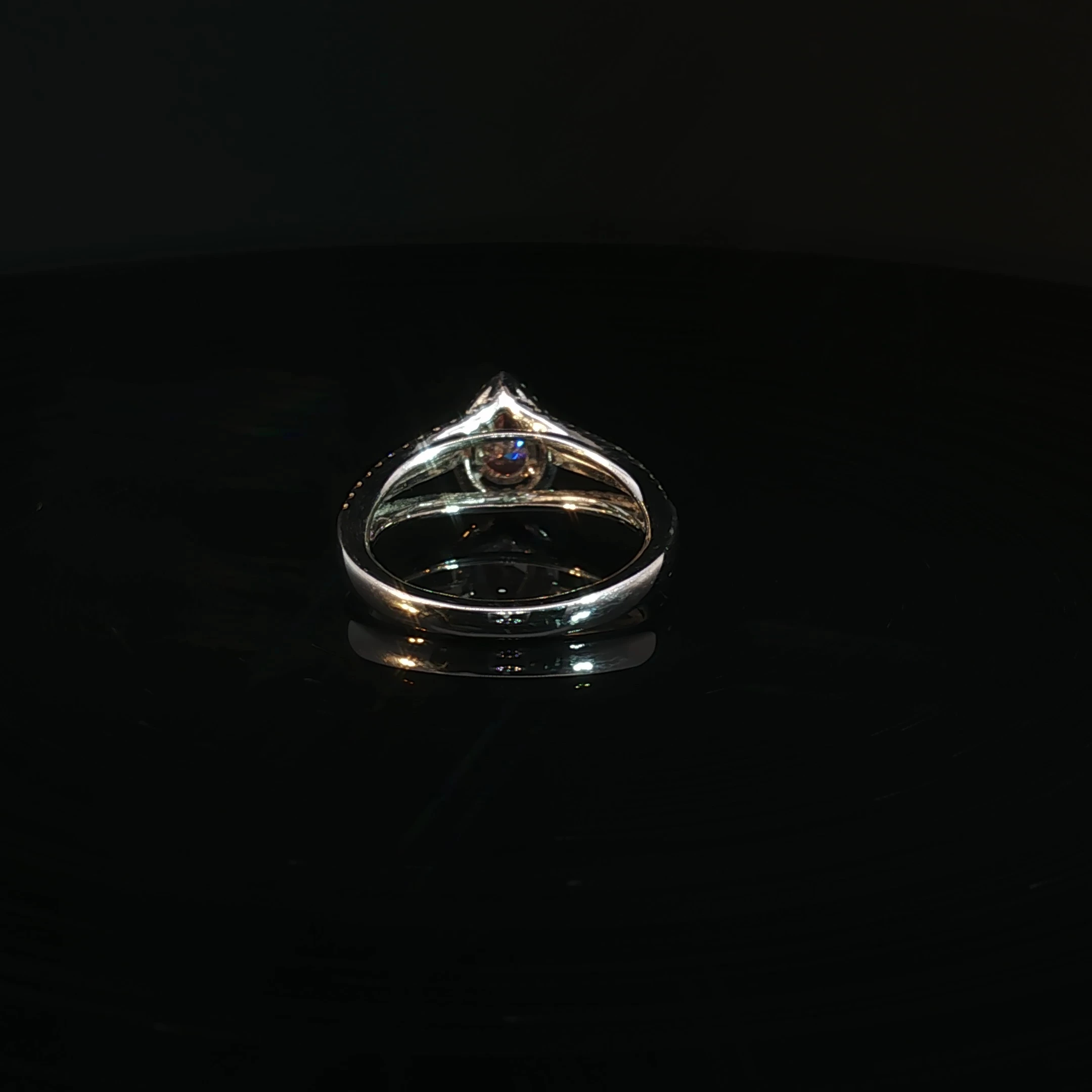 10K Gold Pear Shape Halo Diamond Ring with 0.96CT Diamond - Image 2