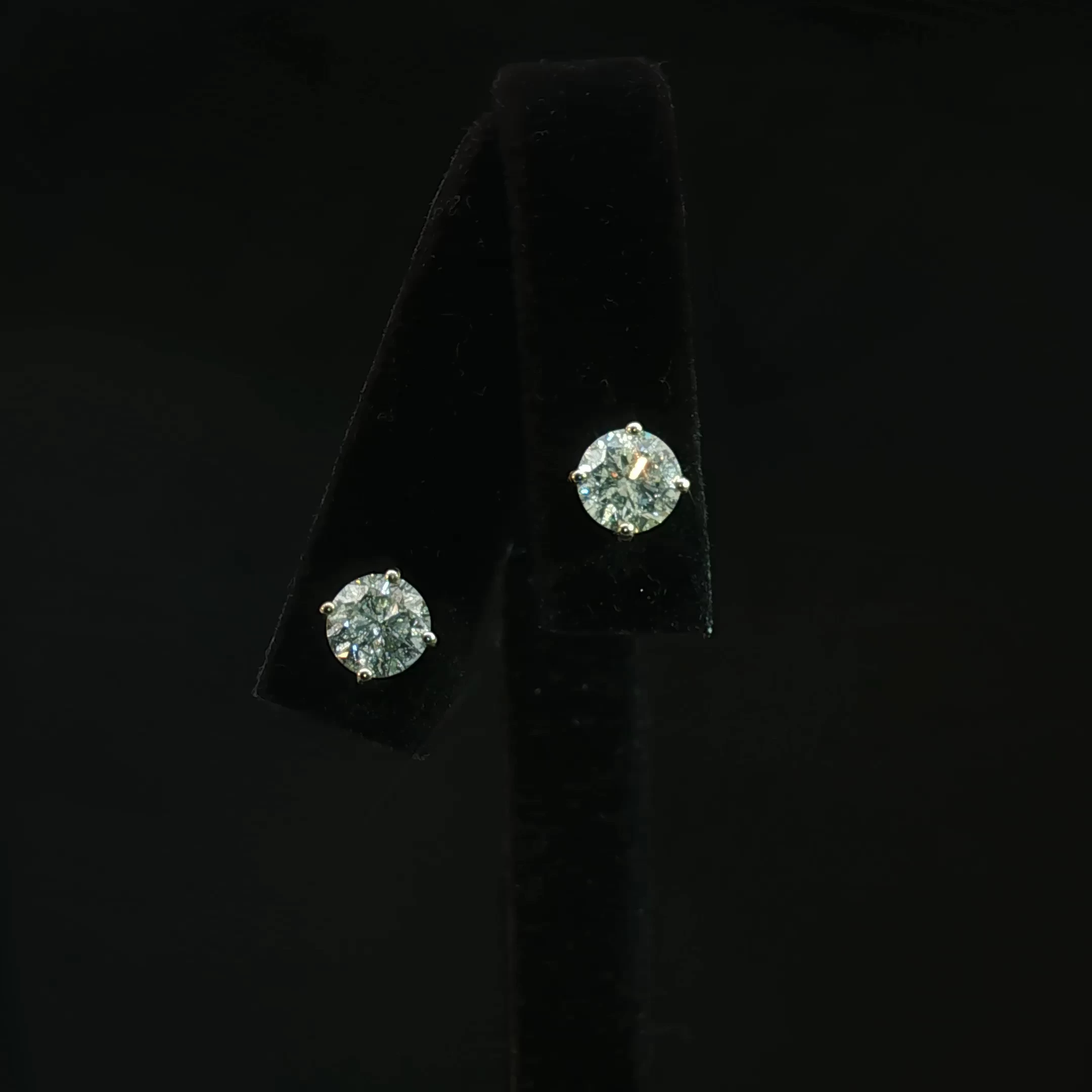 Round Cut Natural Diamond Stud Earrings with 2.20 CTW - Image 4