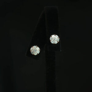 Floral Cluster Natural Diamond Stud Earrings with 1.01 CTW