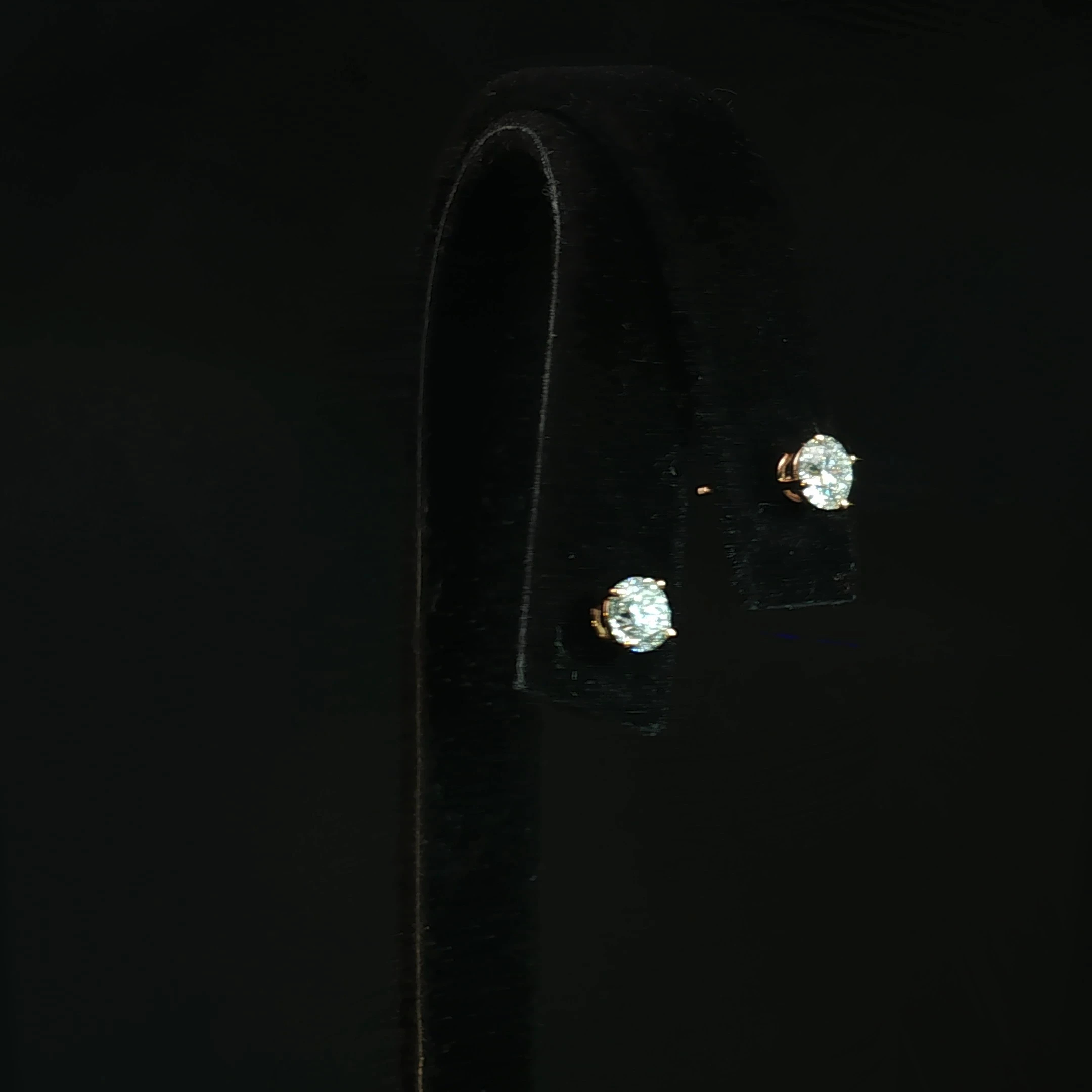 Classic Round Solitaire Natural Diamond Stud Earrings with 0.97 CTW - Image 3