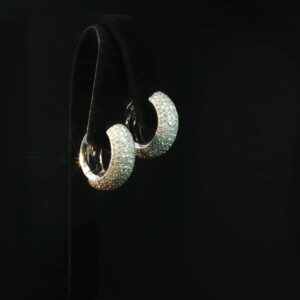 Pavé Natural Diamond Hoop Earrings with 3.12 CTW