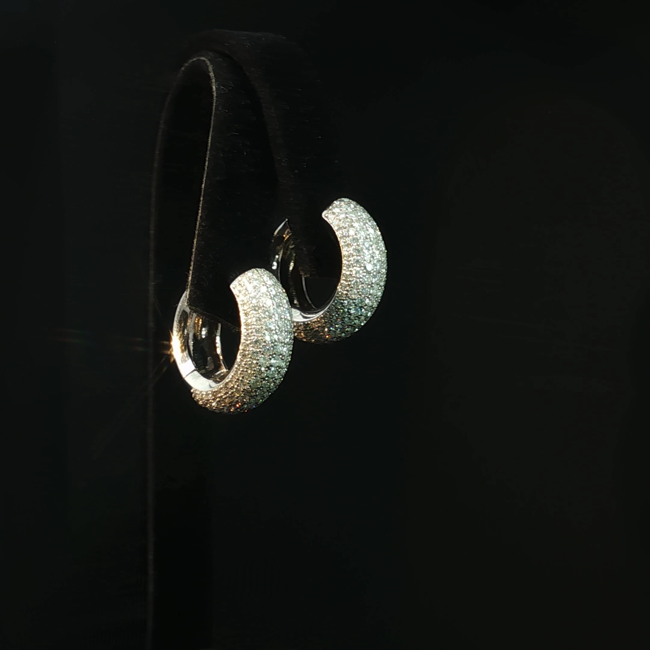Pavé Natural Diamond Hoop Earrings with 3.12 CTW