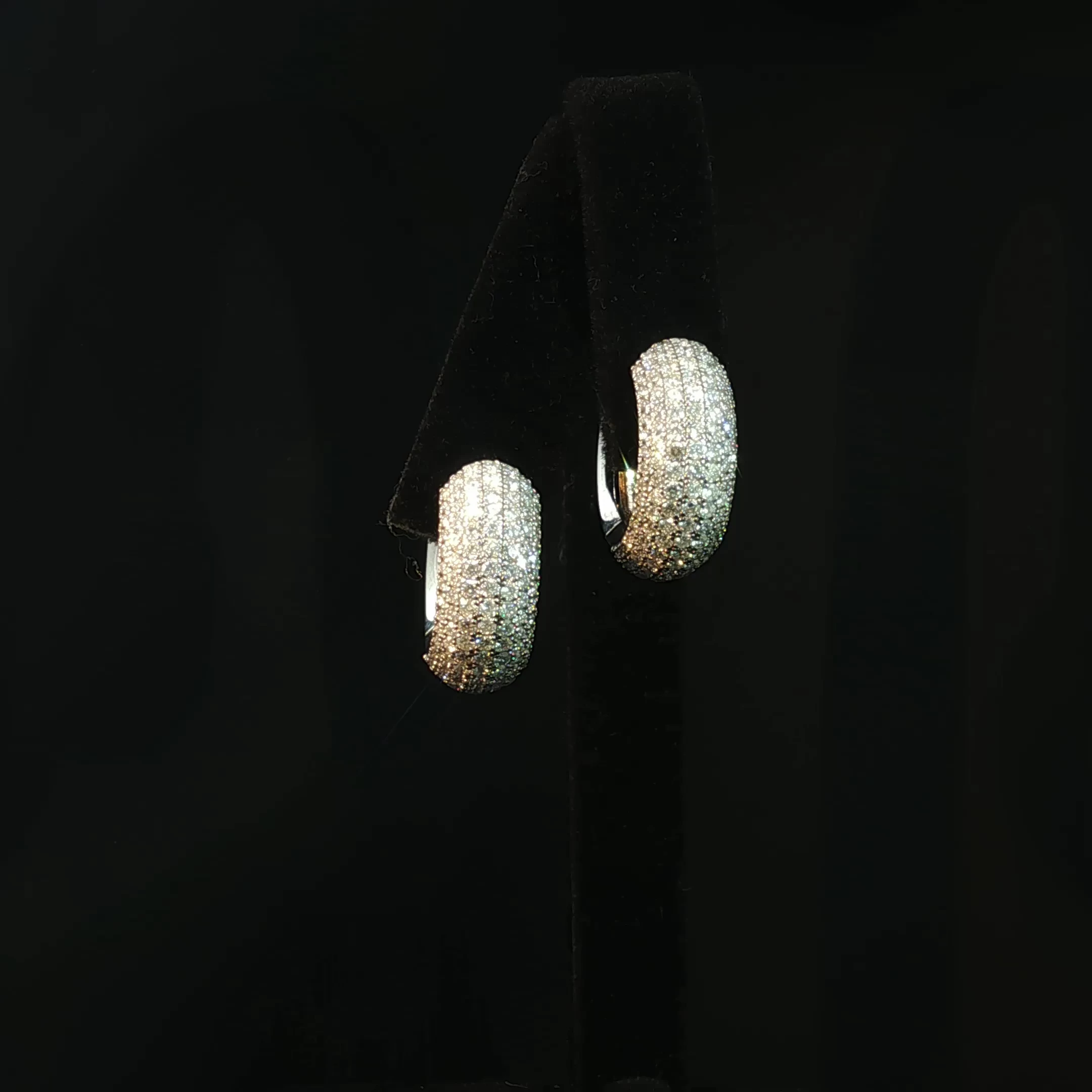 Pavé Natural Diamond Hoop Earrings with 3.12 CTW - Image 3
