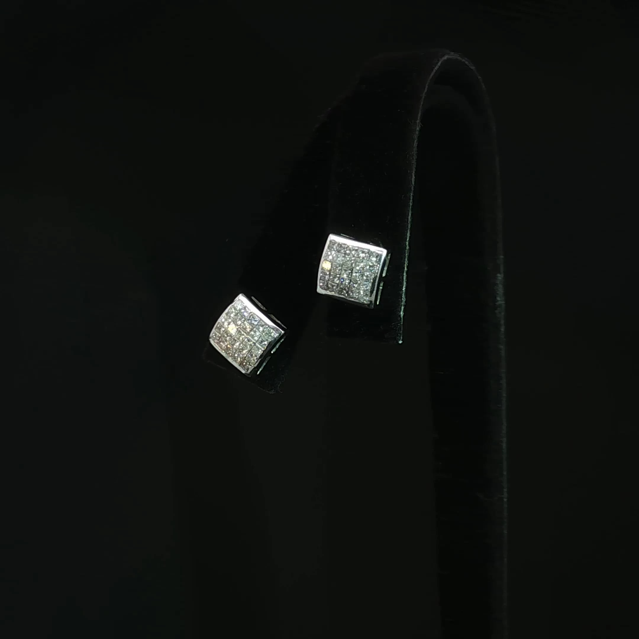 Princess Cut Natural Diamond Stud Earrings with 0.78 CTW - Image 3