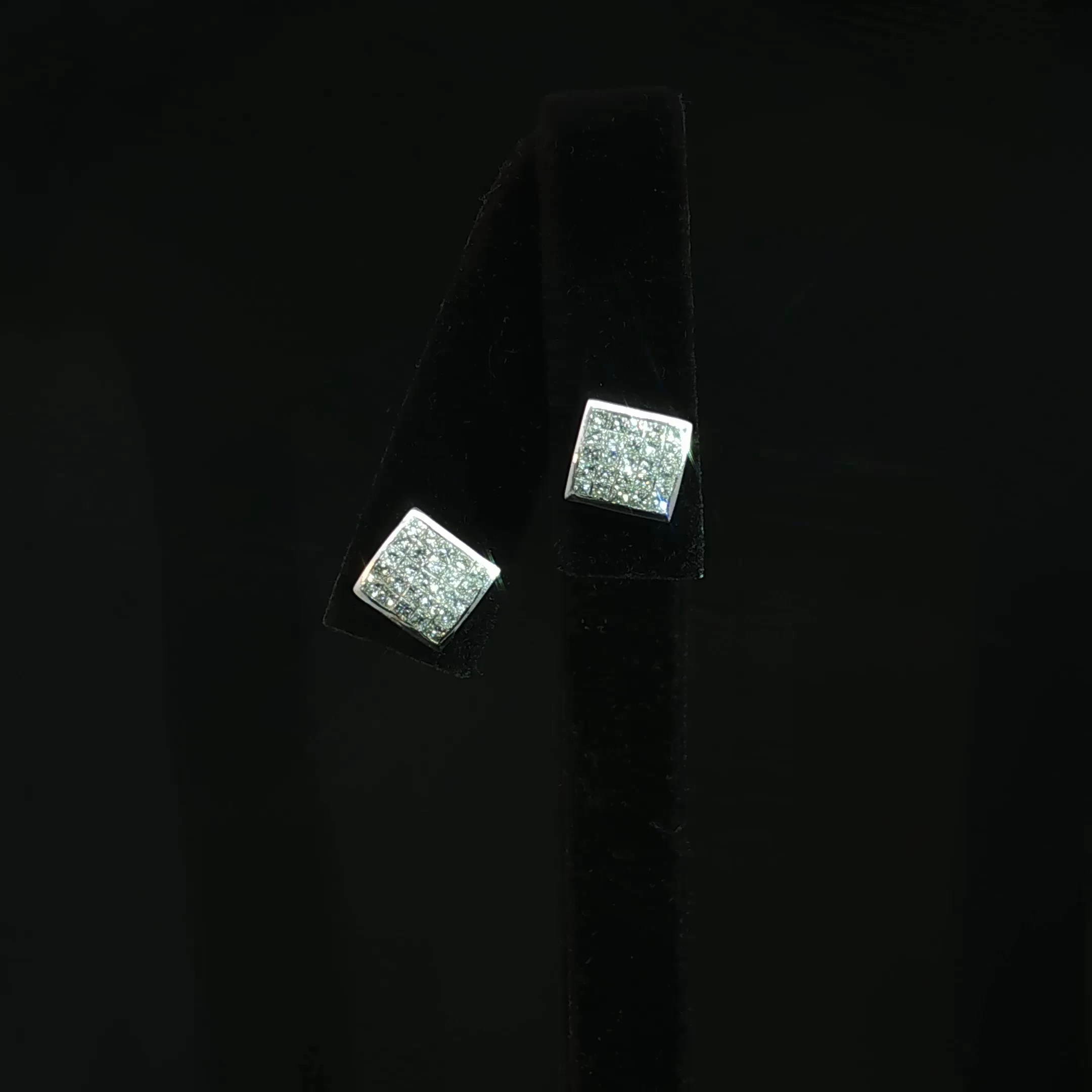 Princess Cut Natural Diamond Stud Earrings with 0.78 CTW - Image 4