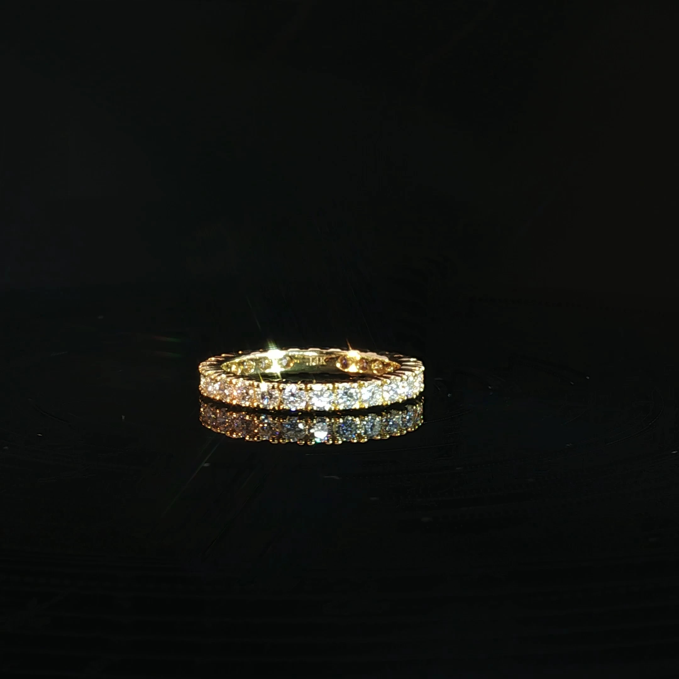 14K Gold Eternity Band with 1.55CT Diamonds - Image 3