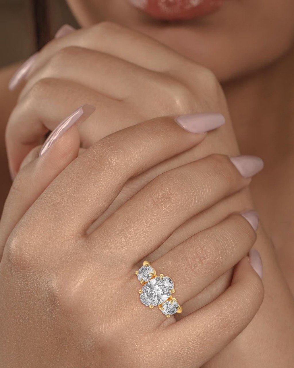 Cushion Cut Brilliant Three Stone Diamond Engagement Ring - Image 6