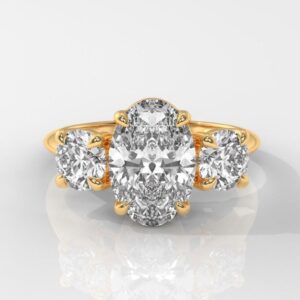 Oval Three Stone Engagement Ring
