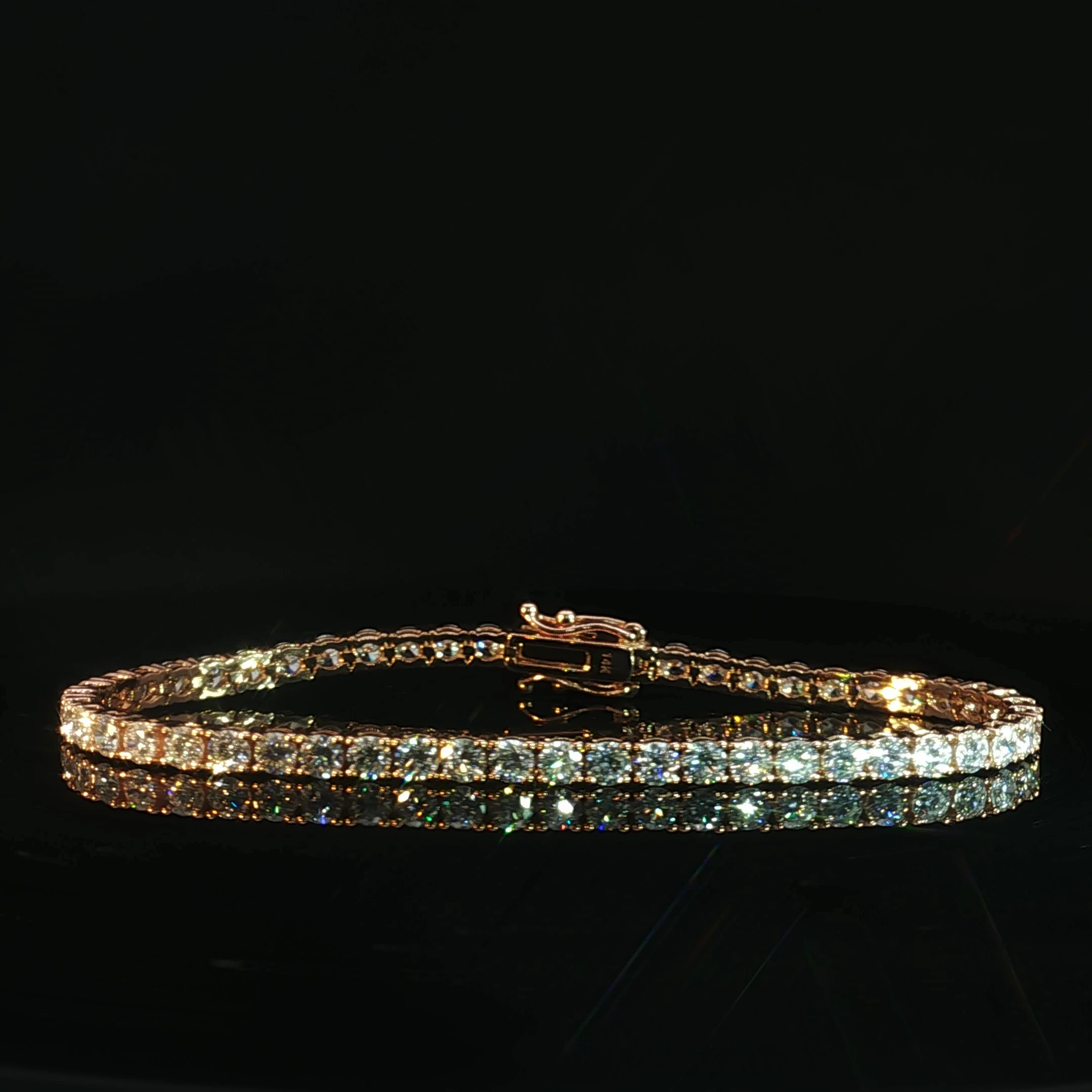 14K Rose Gold Diamond Tennis Bracelet - Image 2