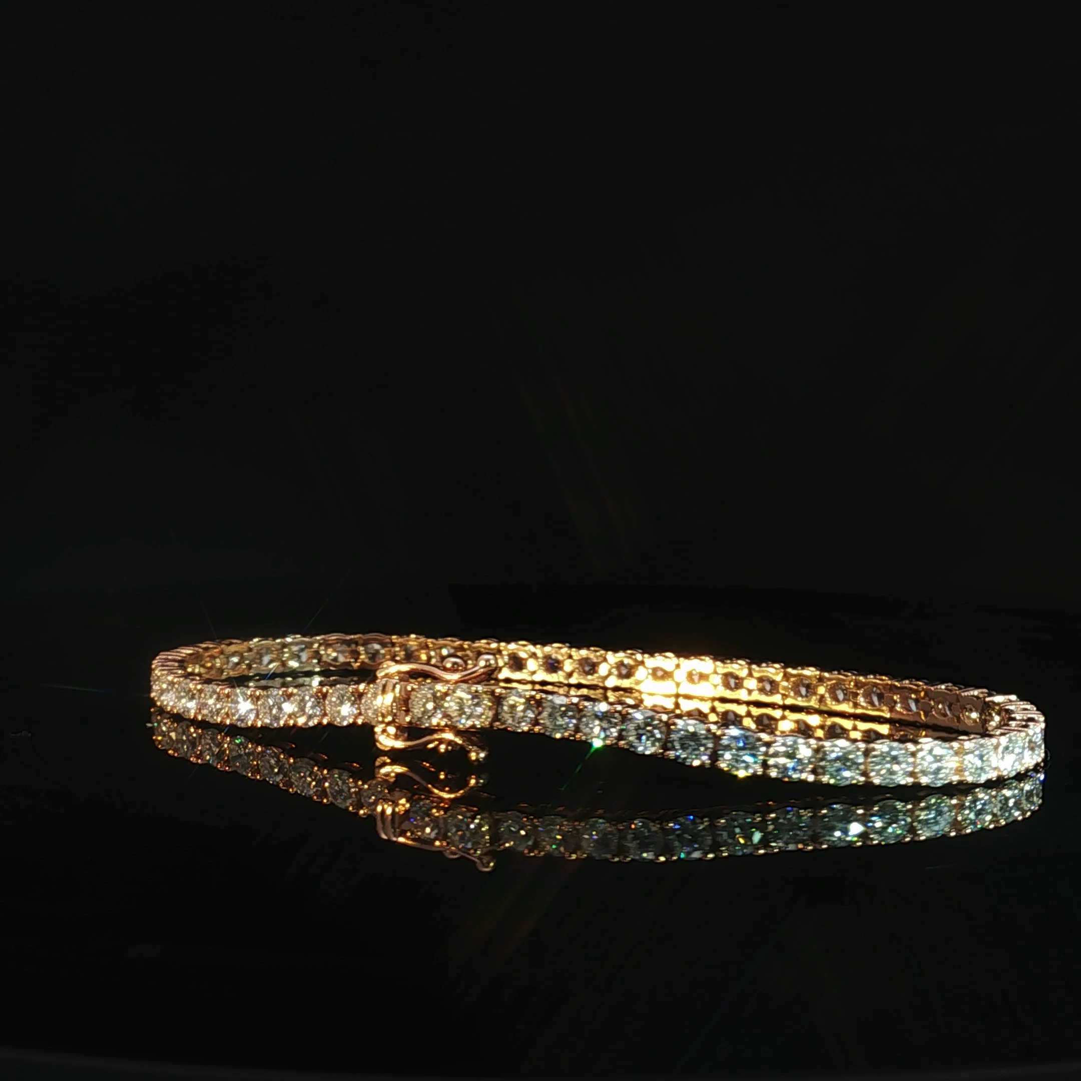 14K Rose Gold Diamond Tennis Bracelet - Image 3
