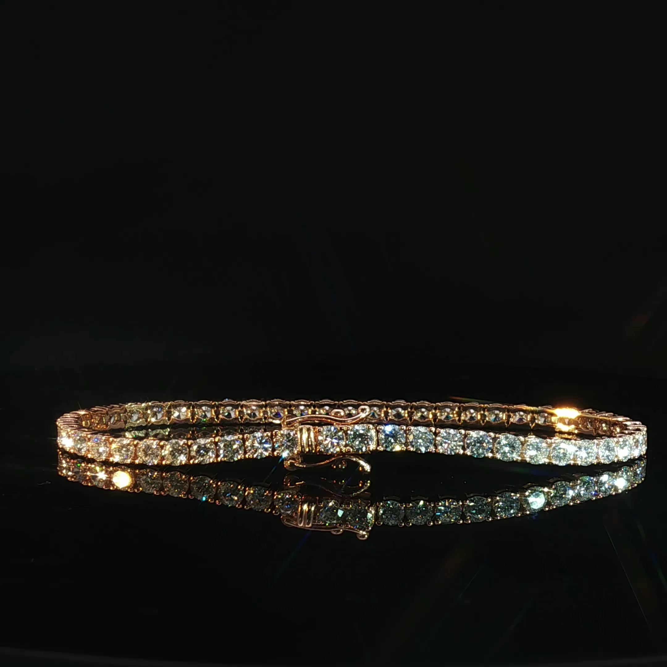 14K Rose Gold Diamond Tennis Bracelet - Image 4