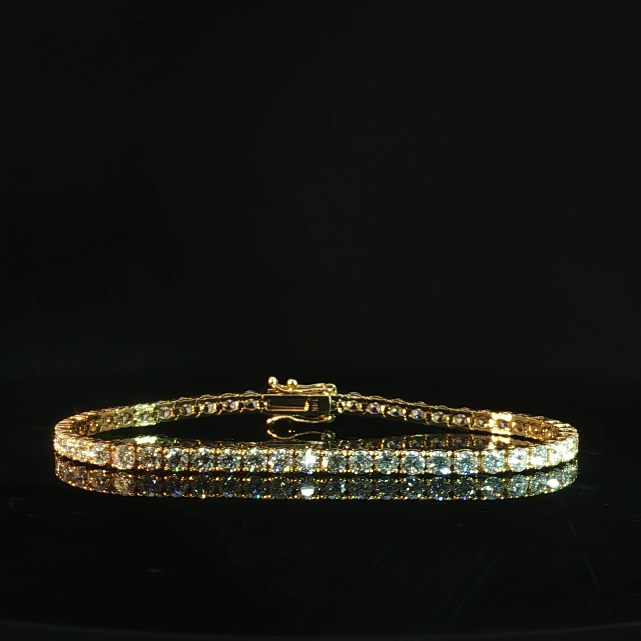 14K Yellow Gold Diamond Tennis Bracelet - Image 2
