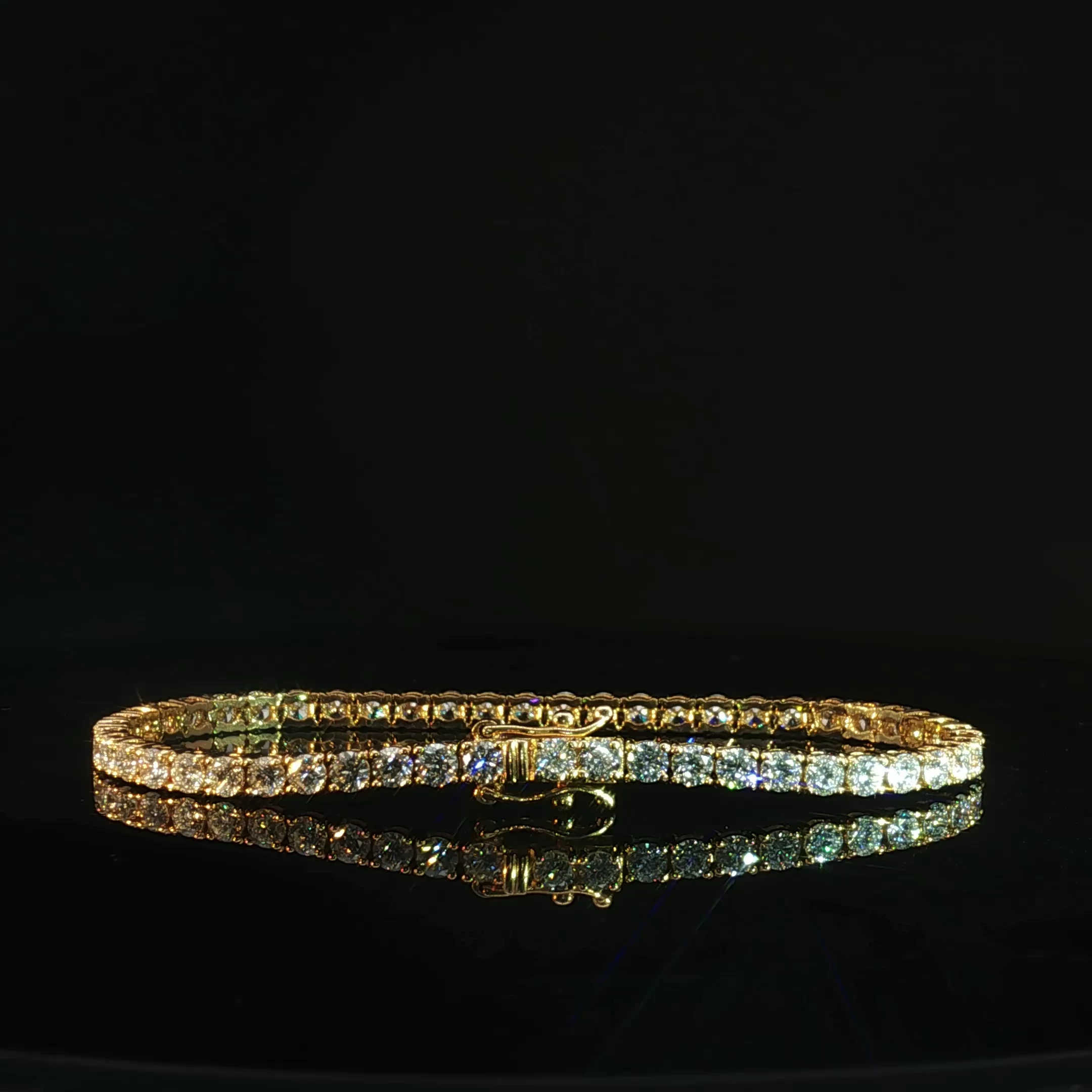 14K Yellow Gold Diamond Tennis Bracelet - Image 4