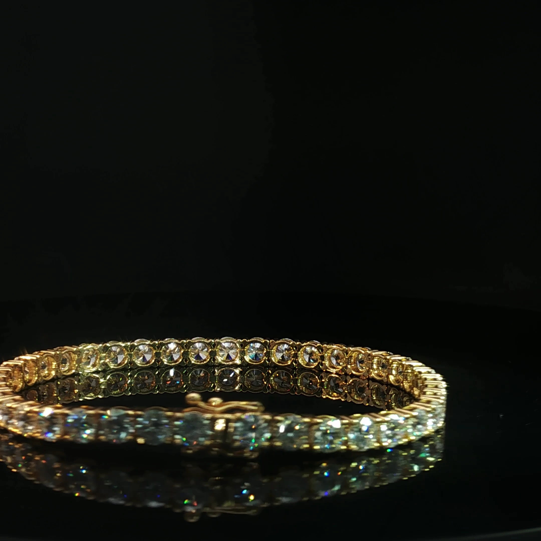 14K Yellow Gold Diamond Tennis Bracelet - Image 2