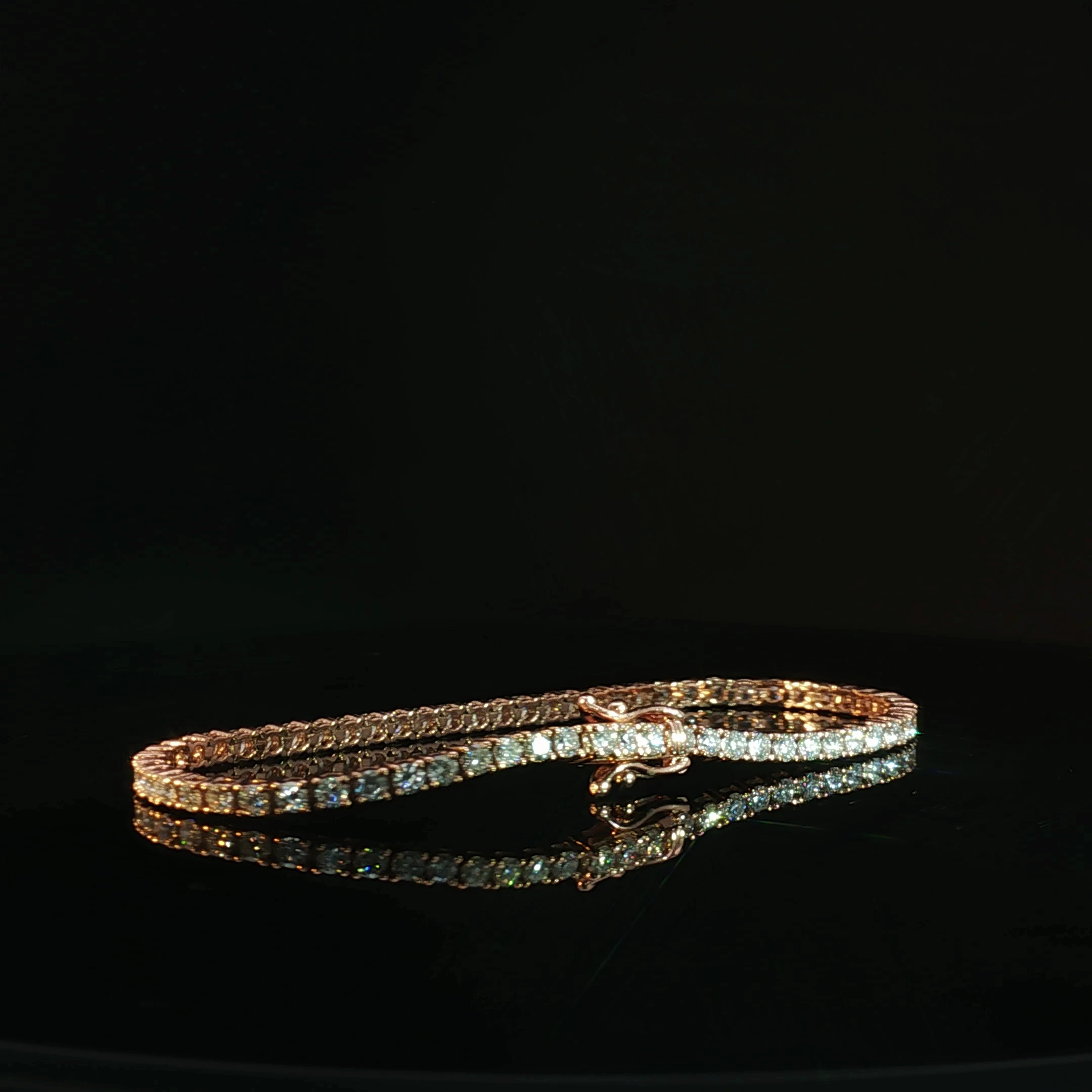 14K Rose Gold Diamond Tennis Bracelet