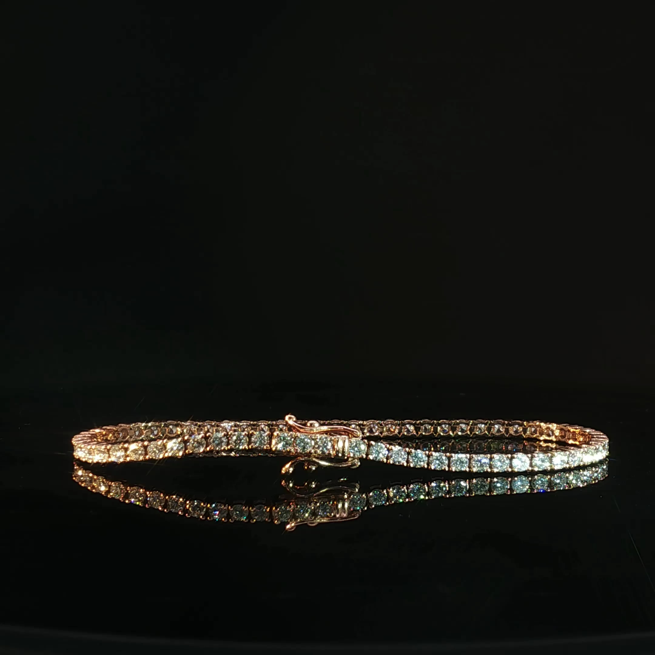14K Rose Gold Diamond Tennis Bracelet - Image 4