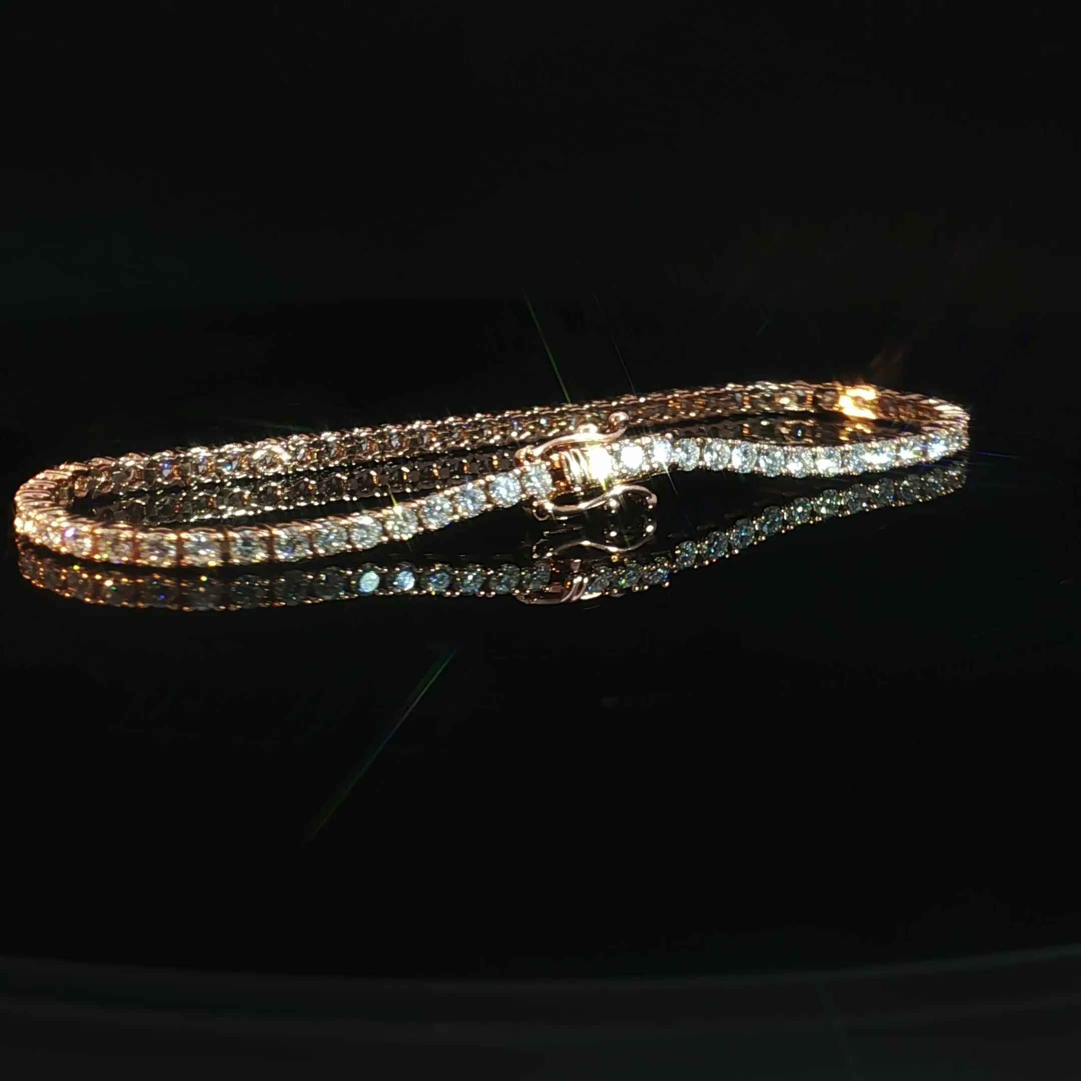 14K Gold Round Diamond Tennis Bracelet