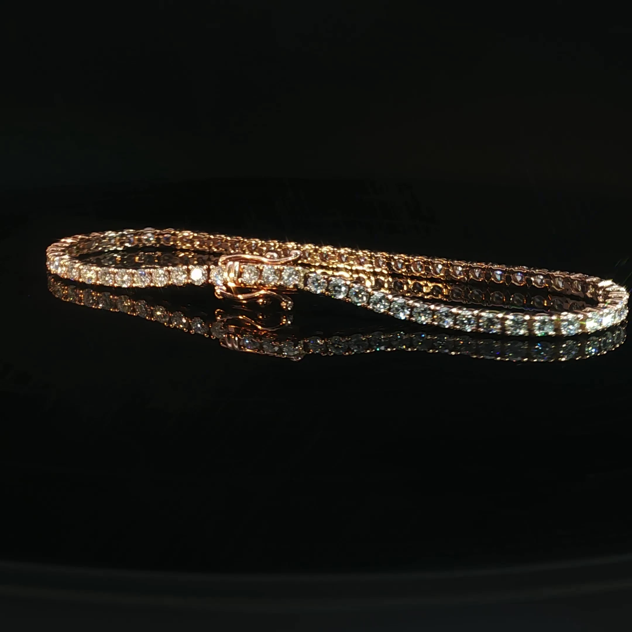 14K Gold Round Diamond Tennis Bracelet - Image 3