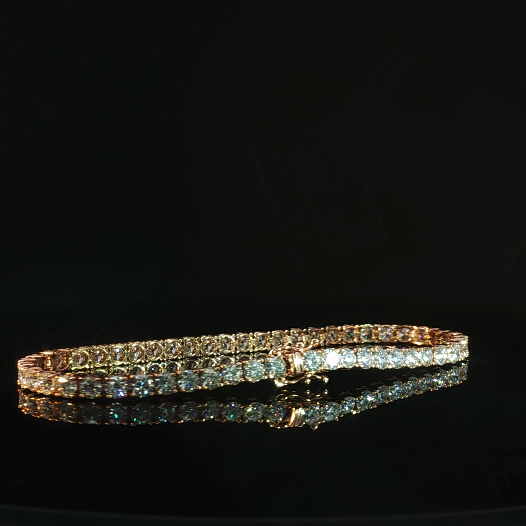 14K Rose Gold Diamond Tennis Bracelet